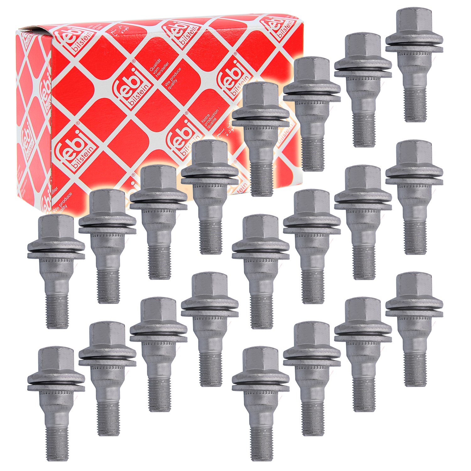 Febi Bilstein 20x Radschraube Flachbund M12X1.25X17 [Hersteller-Nr. 46673] für Peugeot, Ds, Fiat, Citroën