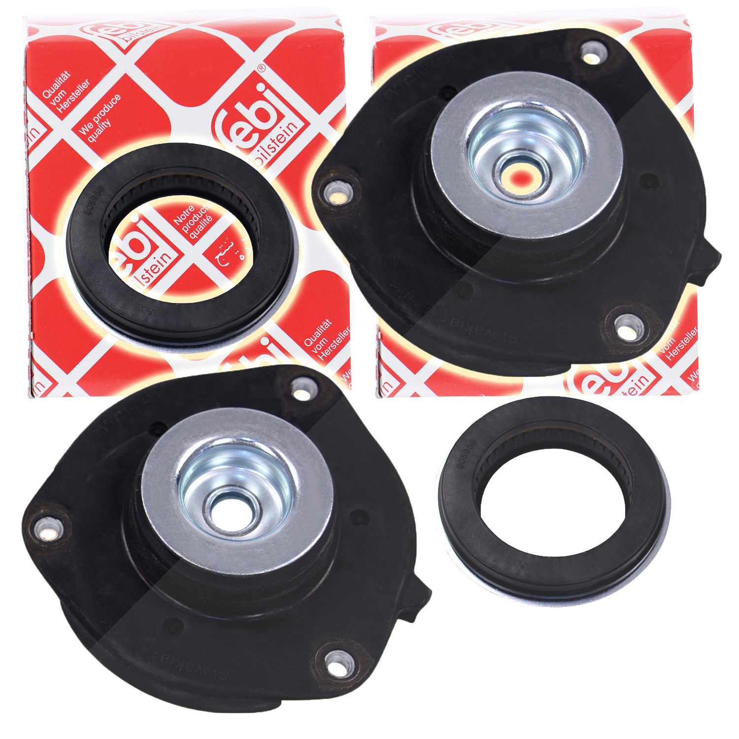 Febi Bilstein 2x Reparatursatz Domlager vorne [Hersteller-Nr. 22502] für Audi, Seat, VW, Skoda