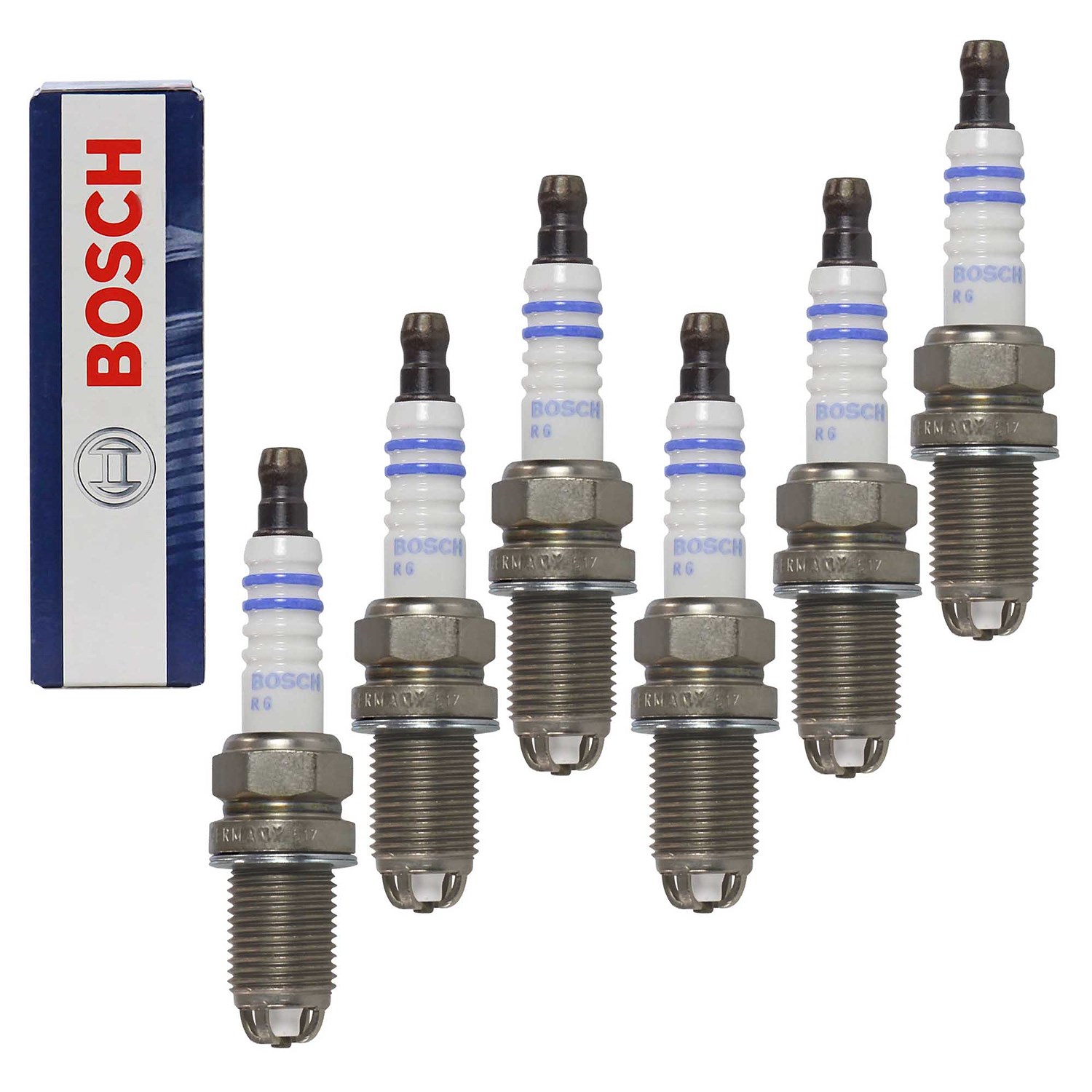 Bosch 6x Zündkerze FGR8KQE0 [Hersteller-Nr. 0242229648] für Opel, Cadillac