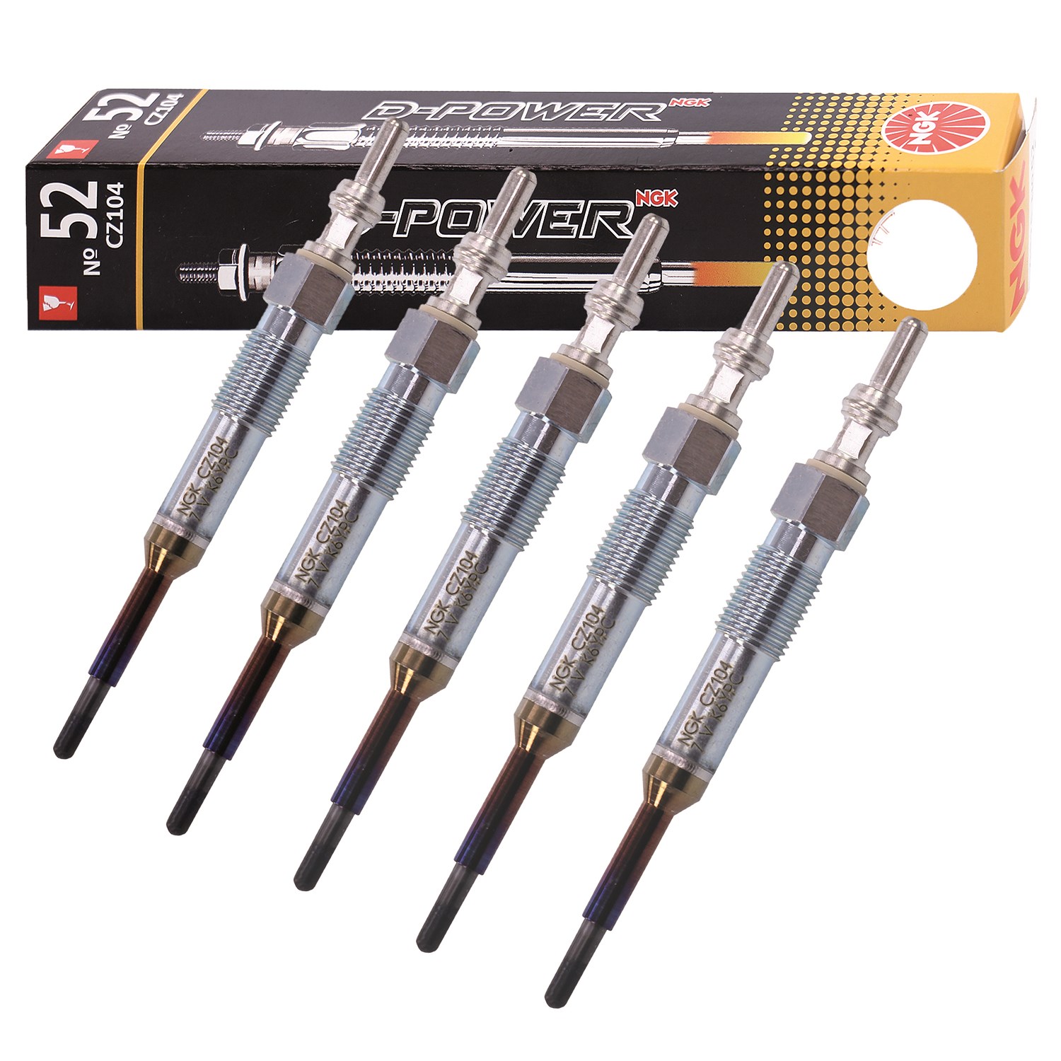 Ngk 5x Glühkerze D-POWER 52 [Hersteller-Nr. 9826] für VW