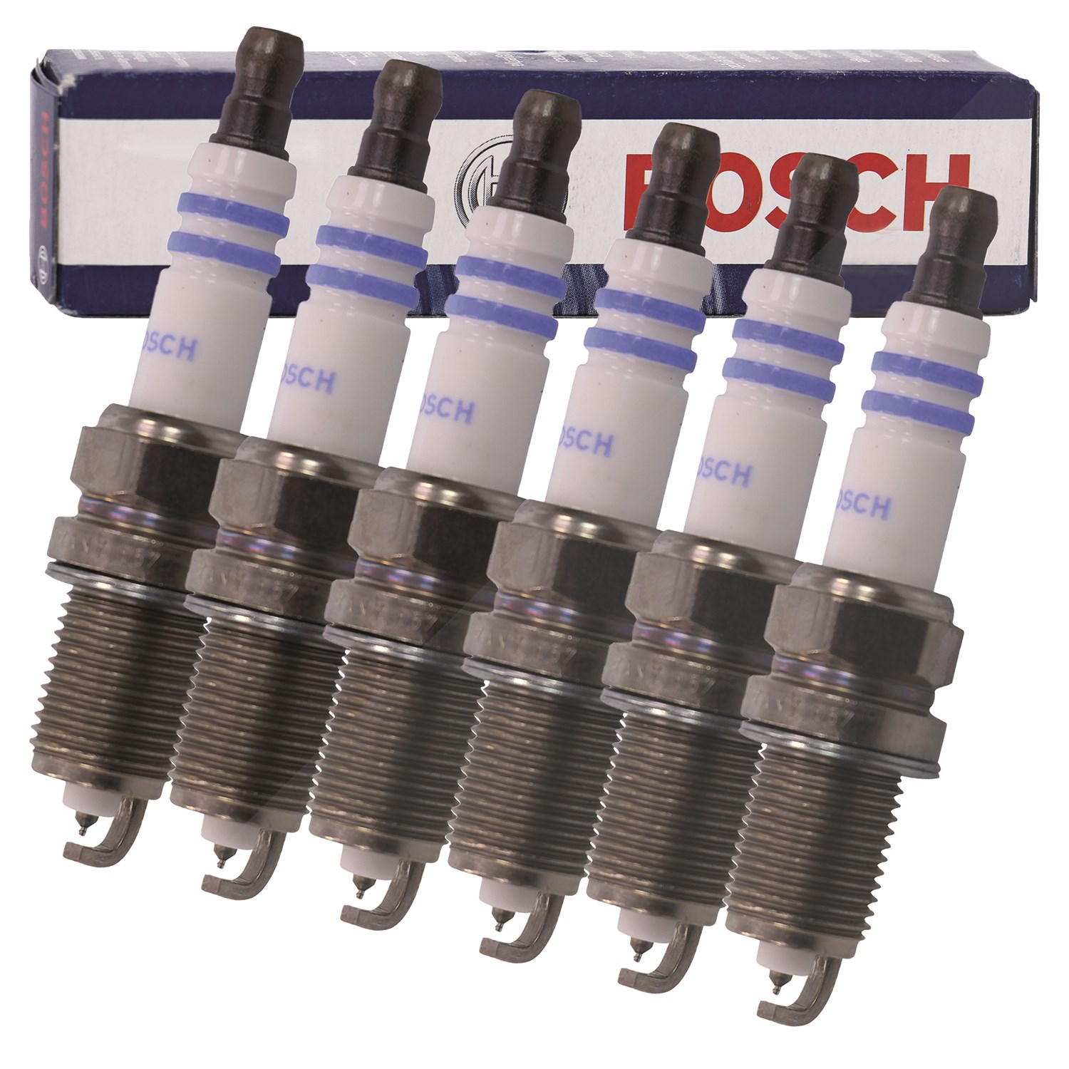 Bosch 6x Zündkerze IRIDIUM FR 6 LI 332 S [Hersteller-Nr. 0242240654] für Ford, Seat, Dodge, Jeep, Audi, VW