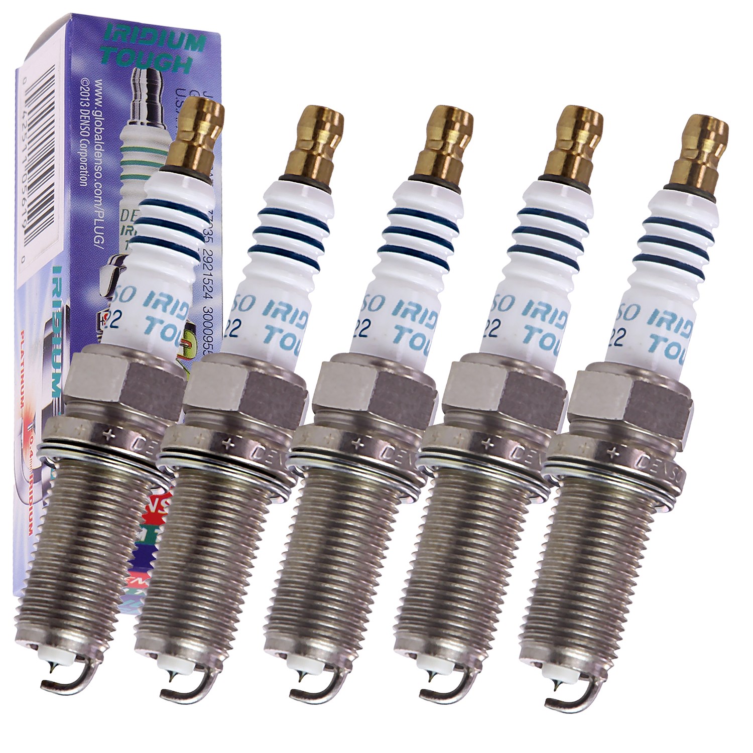Denso 5x Zündkerze V19 [Hersteller-Nr. VKH22] für Volvo, Ford, Audi