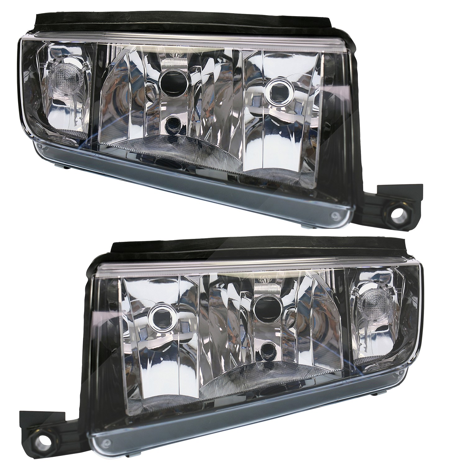 Bestprice 2x Scheinwerfer H7/H3 Rahmen schwarz elektr. LWR [Hersteller-Nr. 31403309] für Skoda