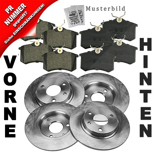 Bestprice Bremsscheiben + Bremsbeläge Vorne + Hinten [Hersteller-Nr. 10603508] für Audi