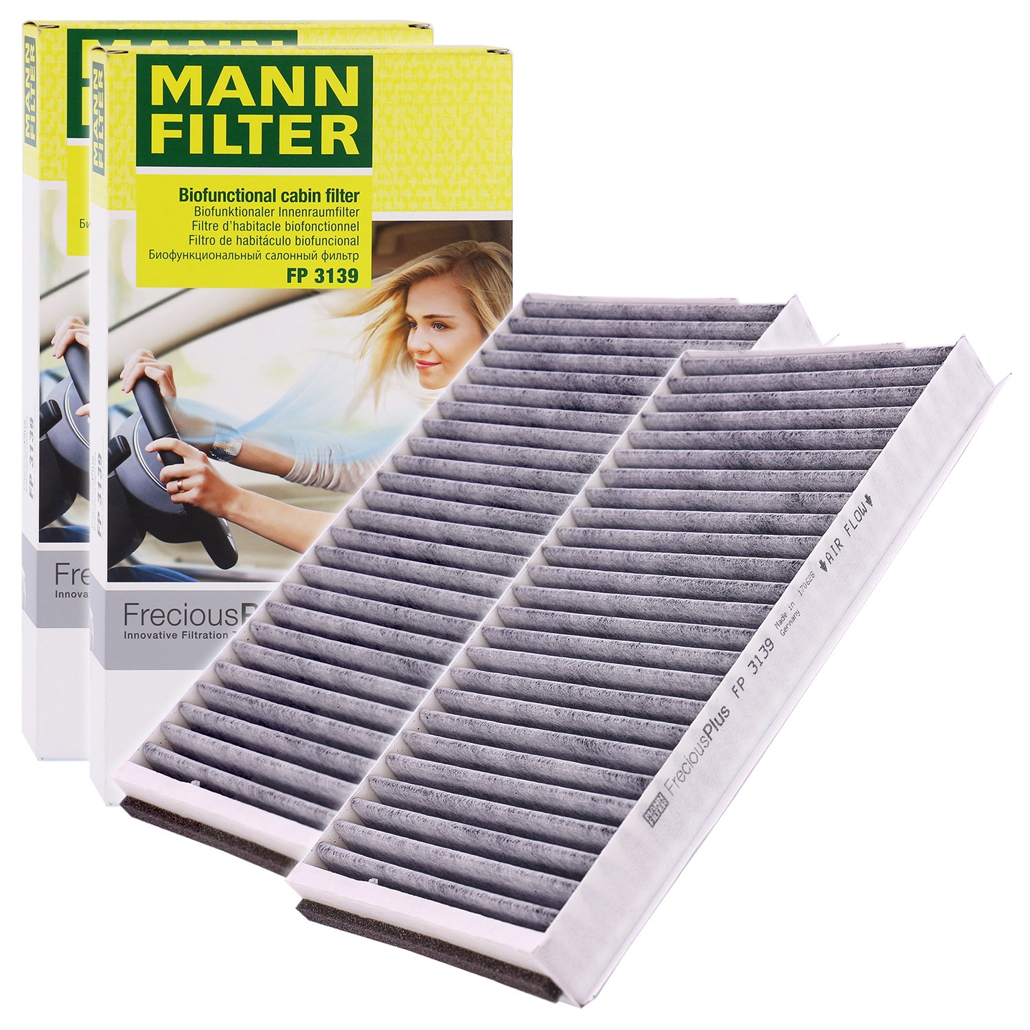 Mann-filter 2x Filter, Innenraumluft FreciousPlus [Hersteller-Nr. FP3139] für BMW, Alpina