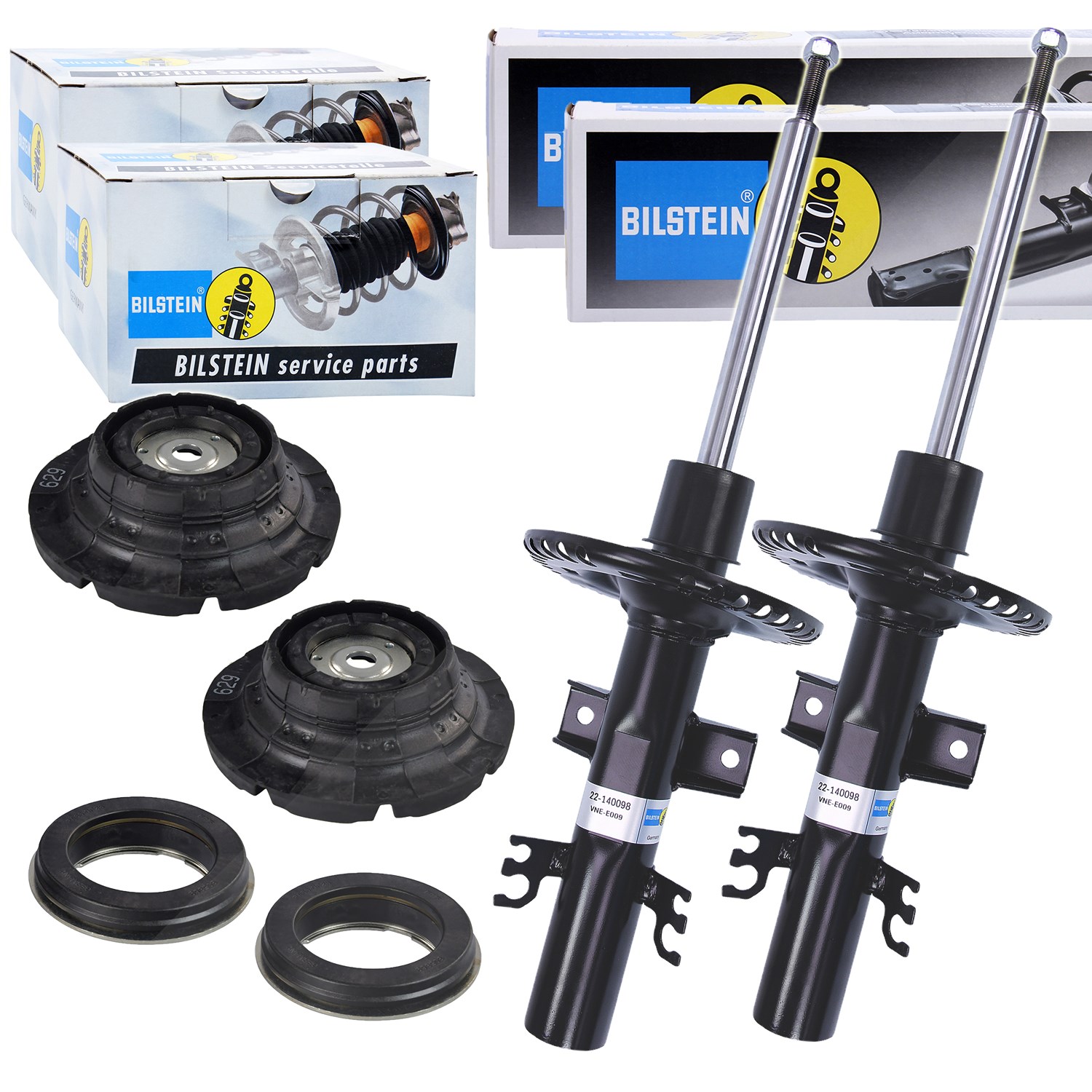 Bilstein 2x Stoßdämpfer +Domlager Gasdruck Vorderachse [Hersteller-Nr. 10701850] für VW