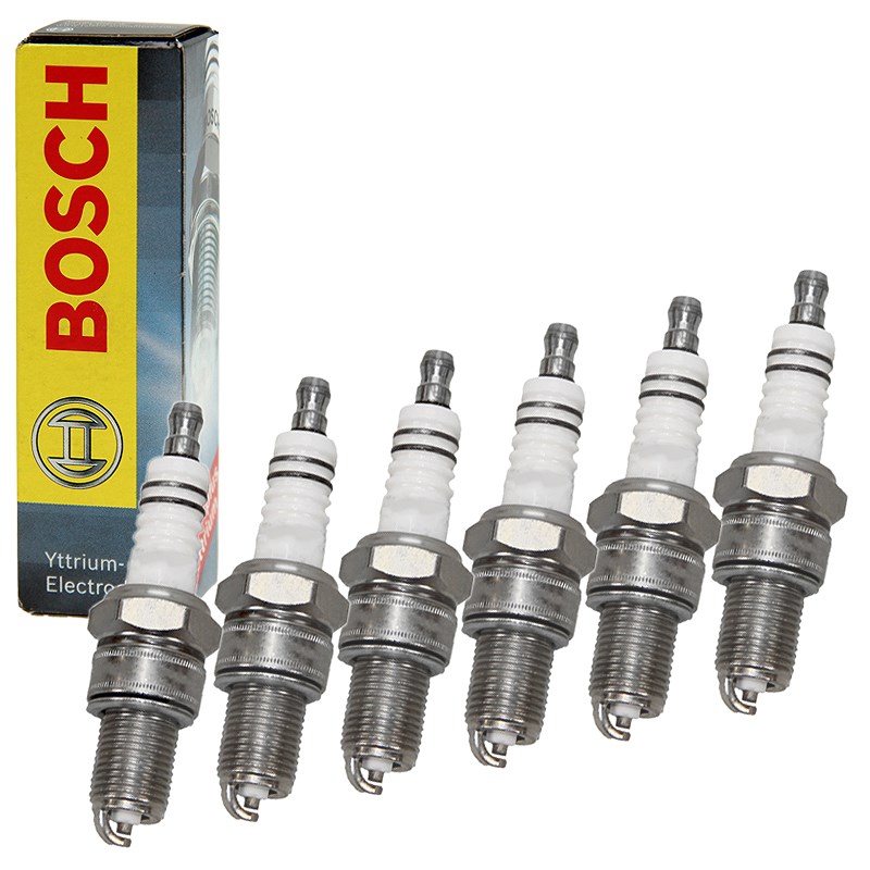 Bosch 6x Zündkerze [Hersteller-Nr. 0242240592] für Mercedes-Benz, Zaz, Moskvich, Reliant, Rover, Lancia, VW, Mg, Audi, Mitsubishi, Ford, Caterham, Alf