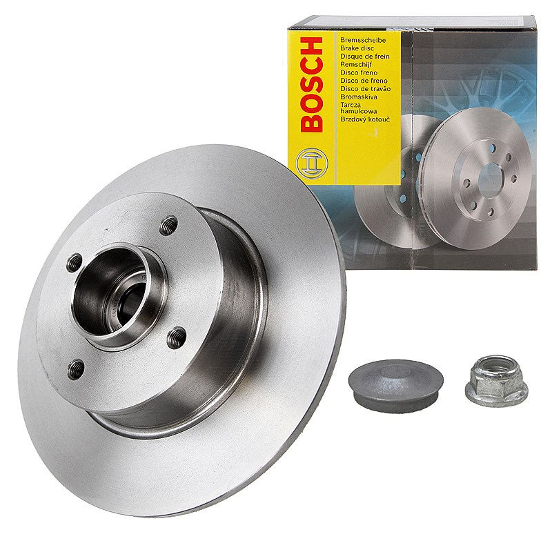 Bosch Bremsscheiben hinten+Radlager+ABS Ring [Hersteller-Nr. 0986479278] für Renault