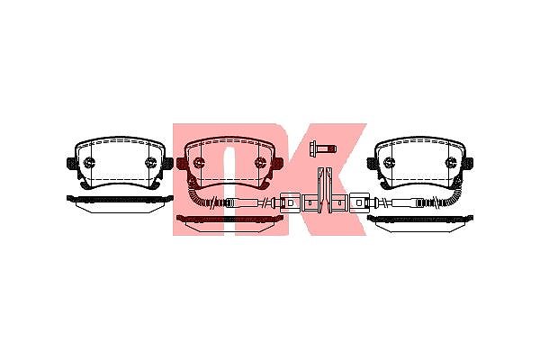 Nk Bremsbelagsatz, Scheibenbremse [Hersteller-Nr. 224786] für VW, Audi