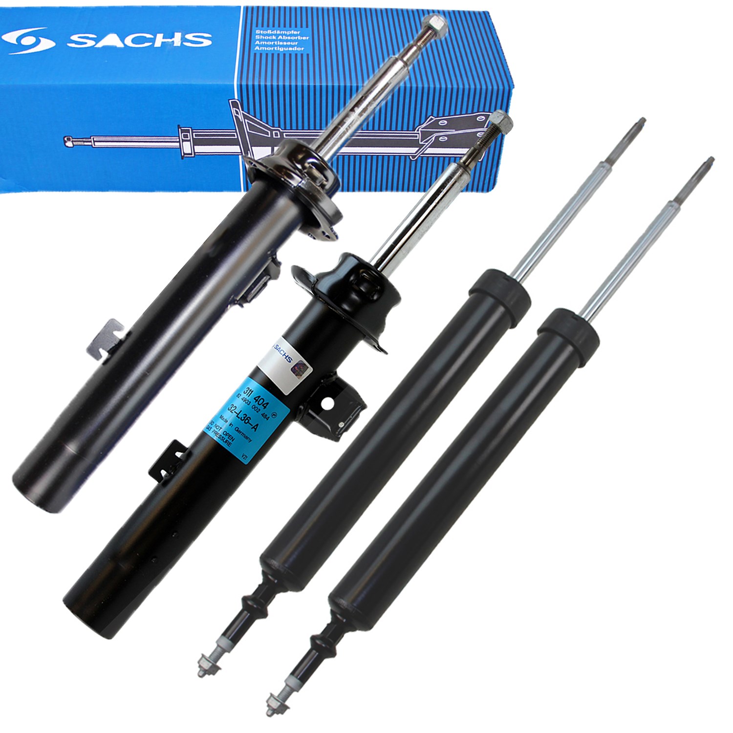 Sachs 4x Stoßdämpfer Hinterachse + Vorderachse [Hersteller-Nr. 31407088] für BMW