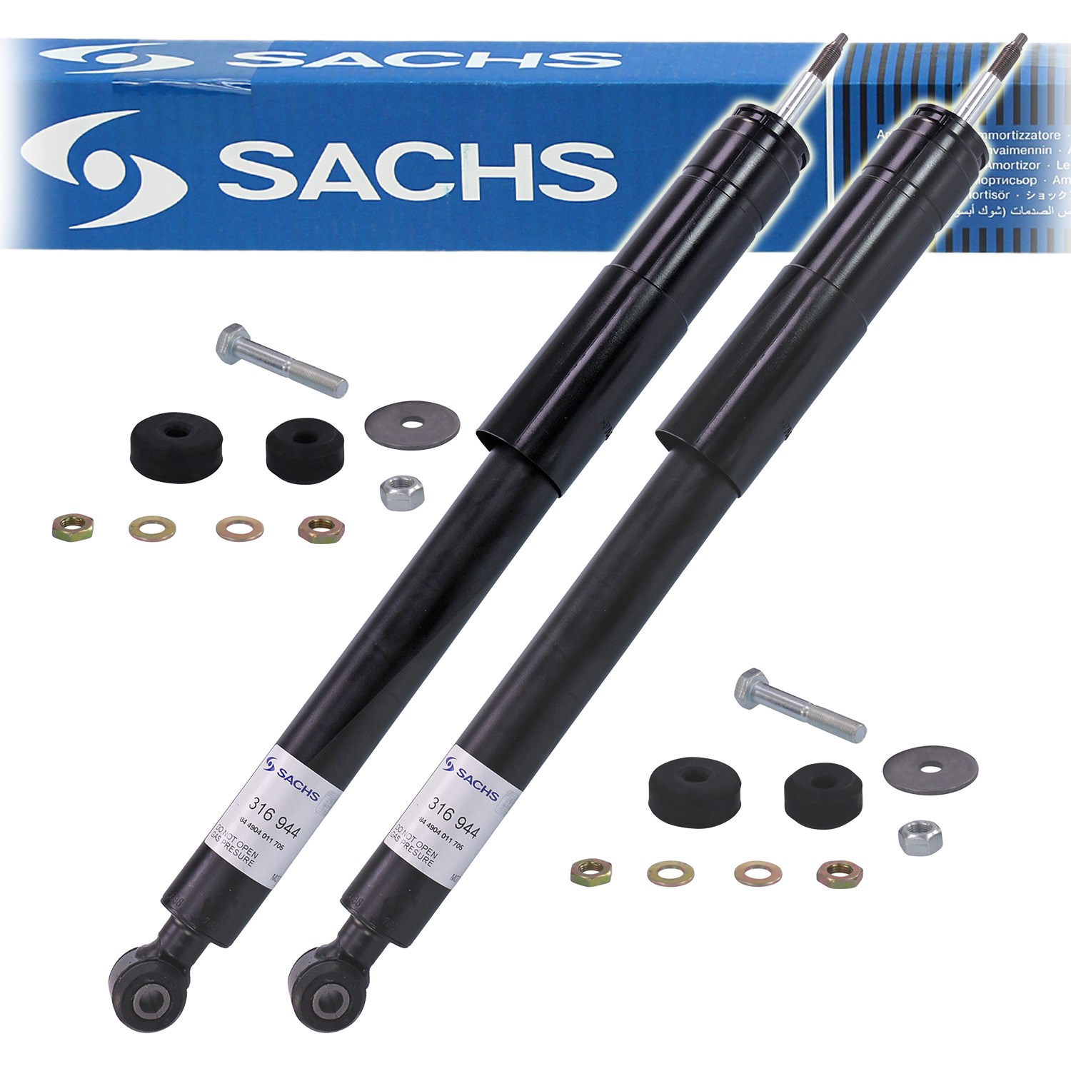 Sachs 2x Stoßdämpfer Hinterachse Gas Gasdruck [Hersteller-Nr. 316944] für Mercedes-Benz