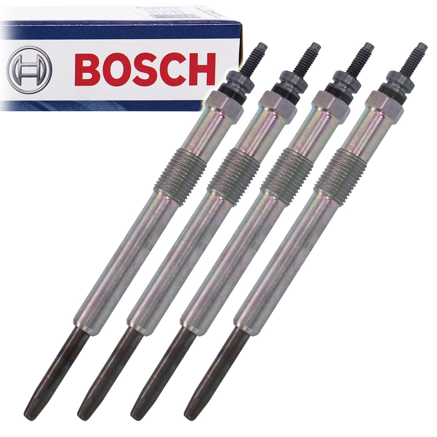 Bosch 4x Glühkerze GLP055 [Hersteller-Nr. 0250202048] für Volvo, Peugeot, Ford, Citroën, Suzuki