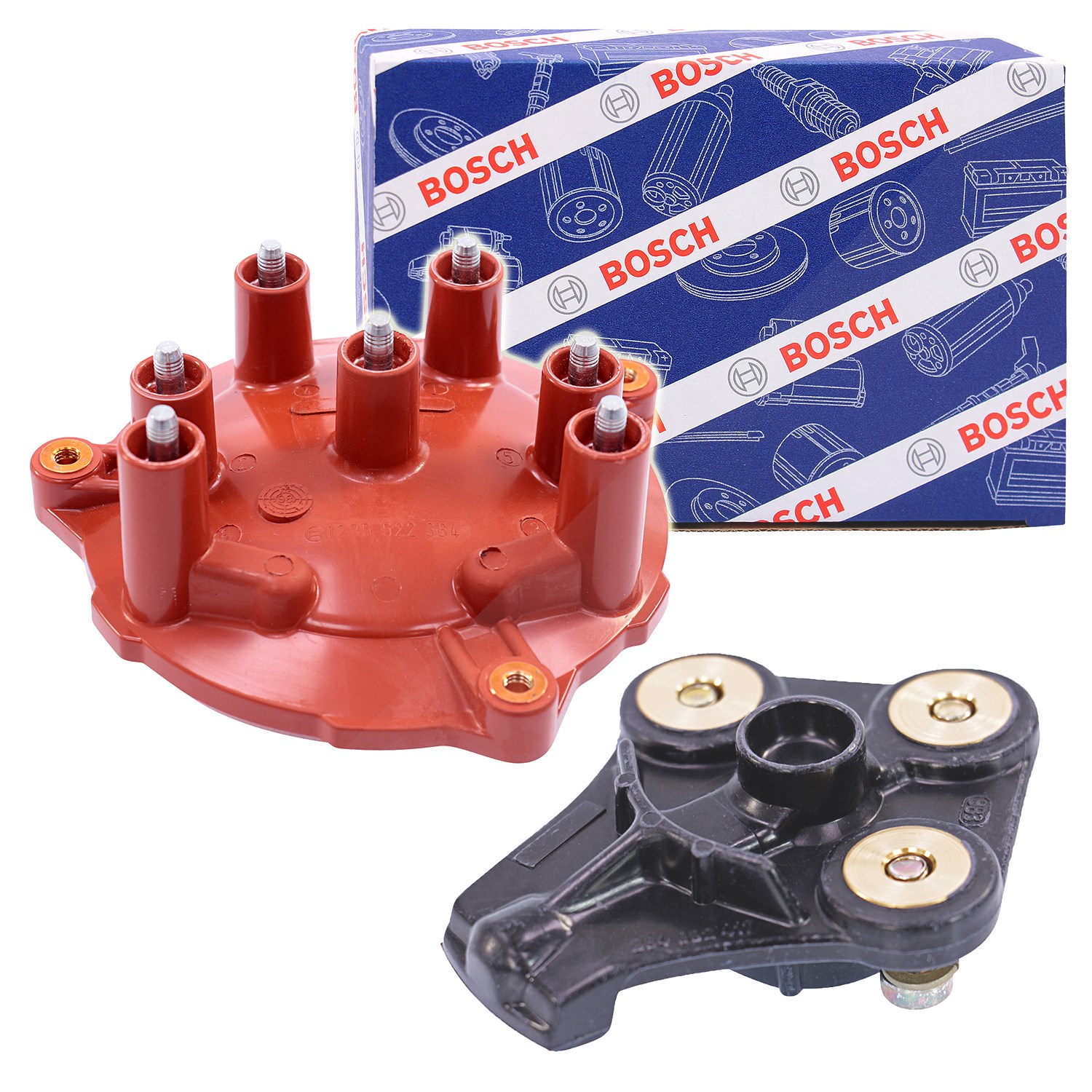 Bosch Zündverteilerkappe + läufer [Hersteller-Nr. 31407181] für Mercedes-Benz