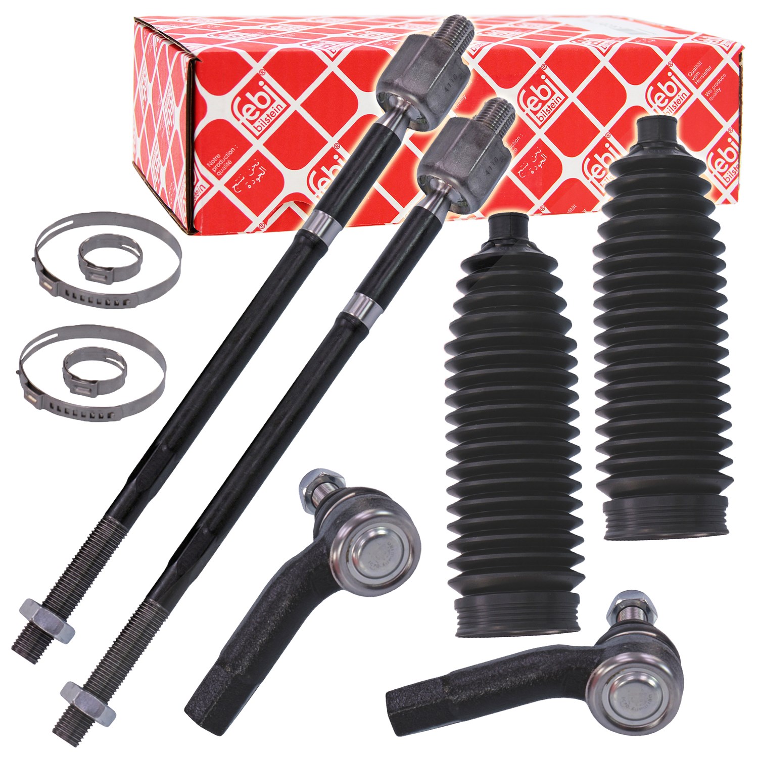 Febi Bilstein 2x Spurstange inkl. Lenkmanschette [Hersteller-Nr. 10702023] für Audi, Skoda, Seat, VW