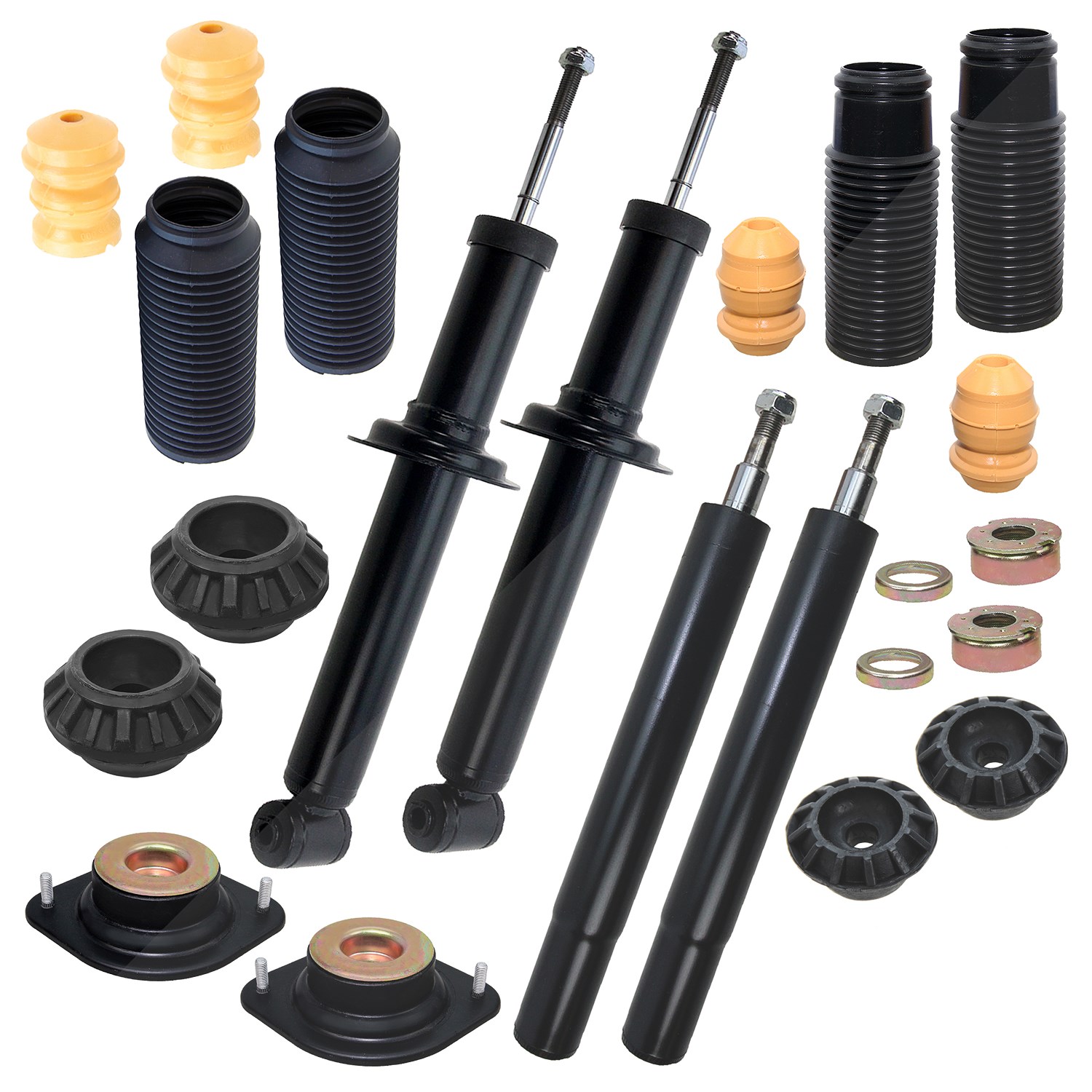 Bestprice 4x Stossdämpfer +Domlager +Staubschutz VA HA [Hersteller-Nr. 31418514] für VW
