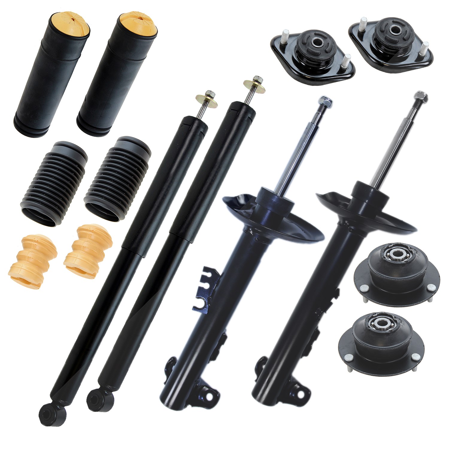 Bestprice 4x Stossdämpfer +Domlager +Staubschutz VA HA [Hersteller-Nr. 31418536] für BMW