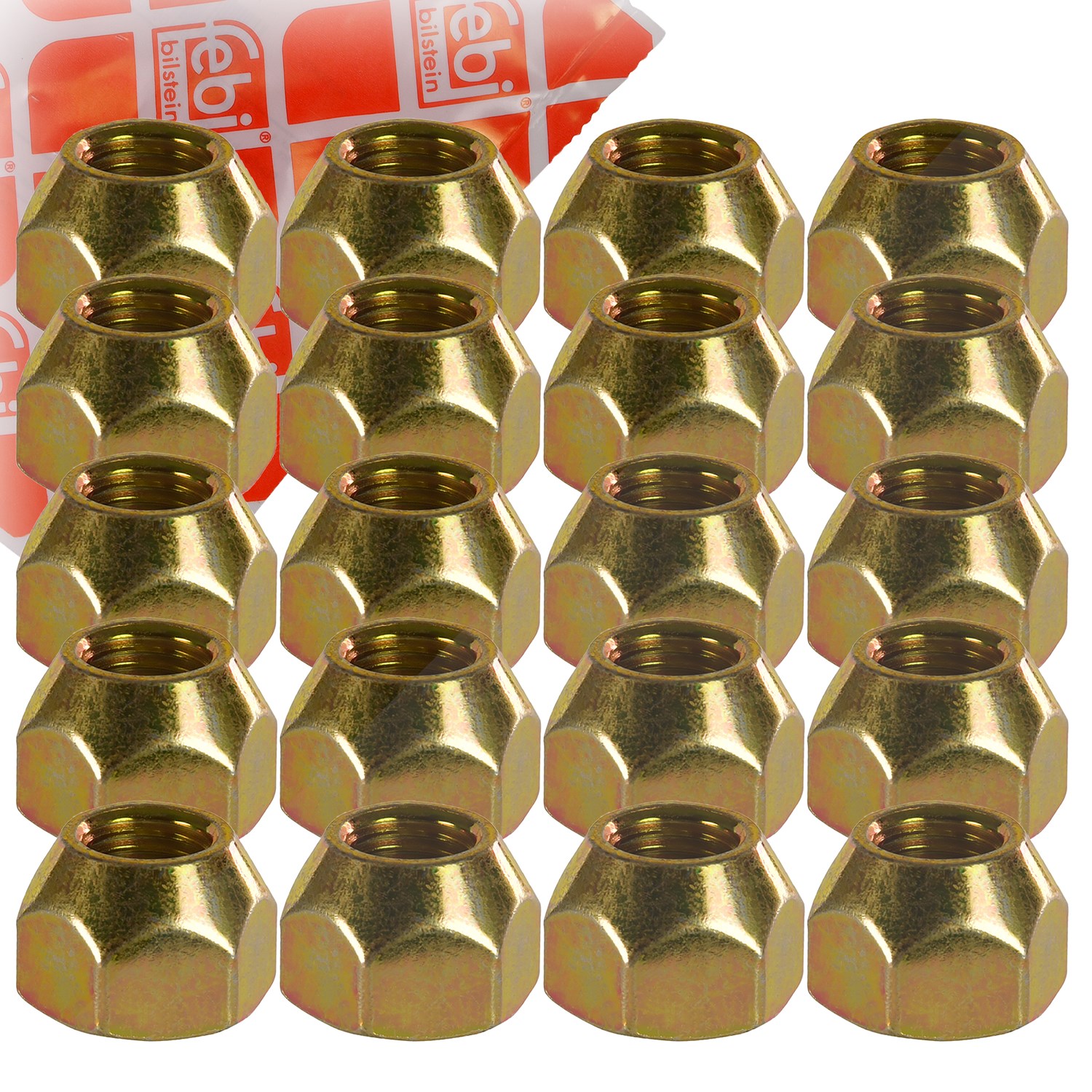 Febi Bilstein 20x Radmutter M12 x 1,5 [Hersteller-Nr. 46639] für Peugeot, Smart, Citroën, Kia, Hyundai, Volvo, Mitsubishi, Mazda, Toyota