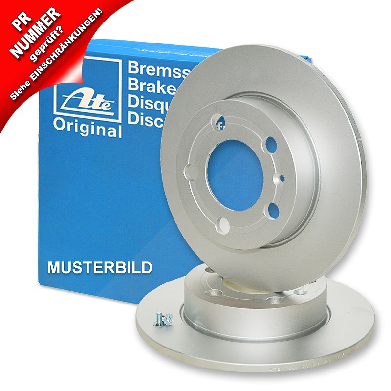 Ate 2x Bremsscheibe Hinterachse Voll [Hersteller-Nr. 24.0112-0148.1] für Audi, Seat
