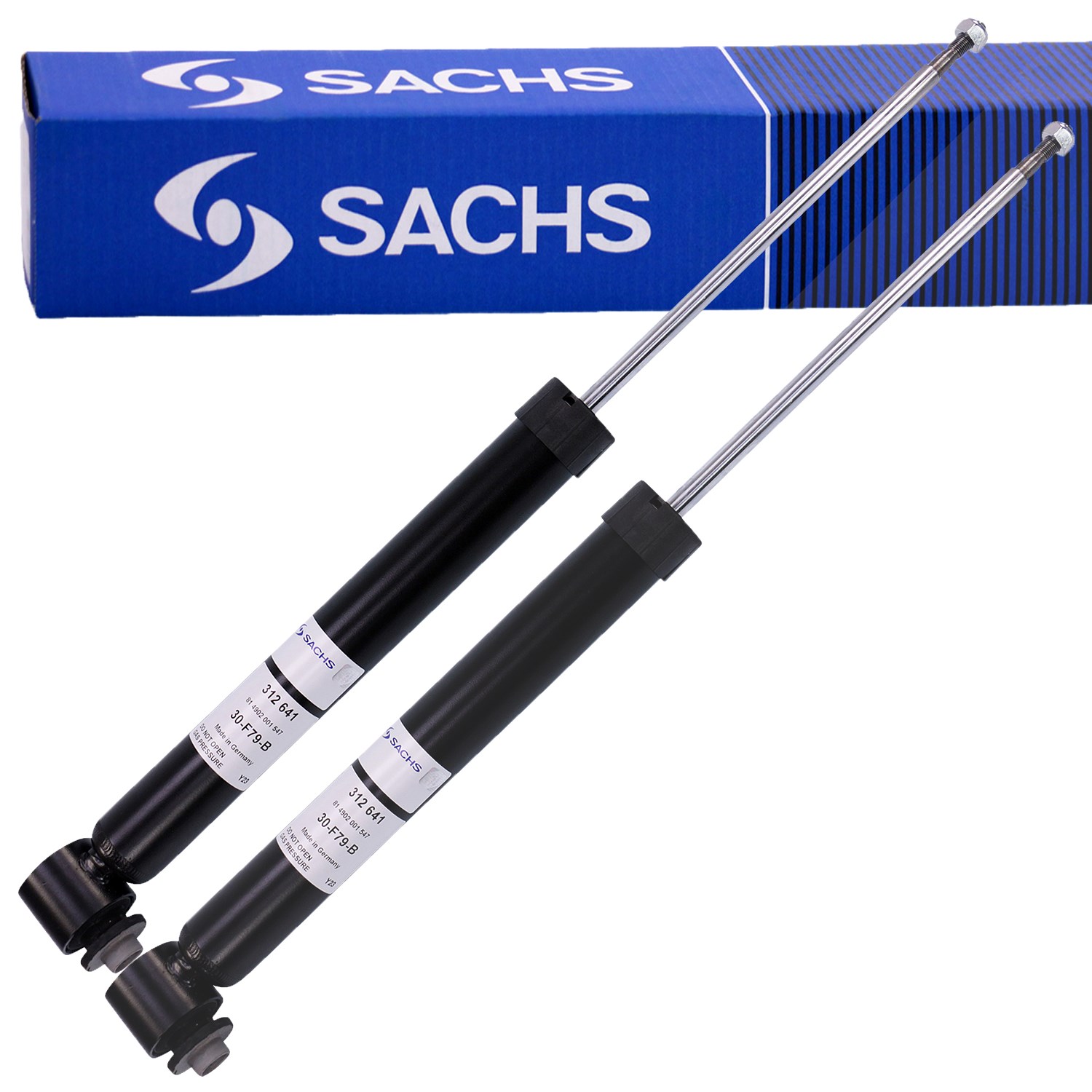 Sachs 2x Stoßdämpfer Hinterachse [Hersteller-Nr. 312641] für Audi