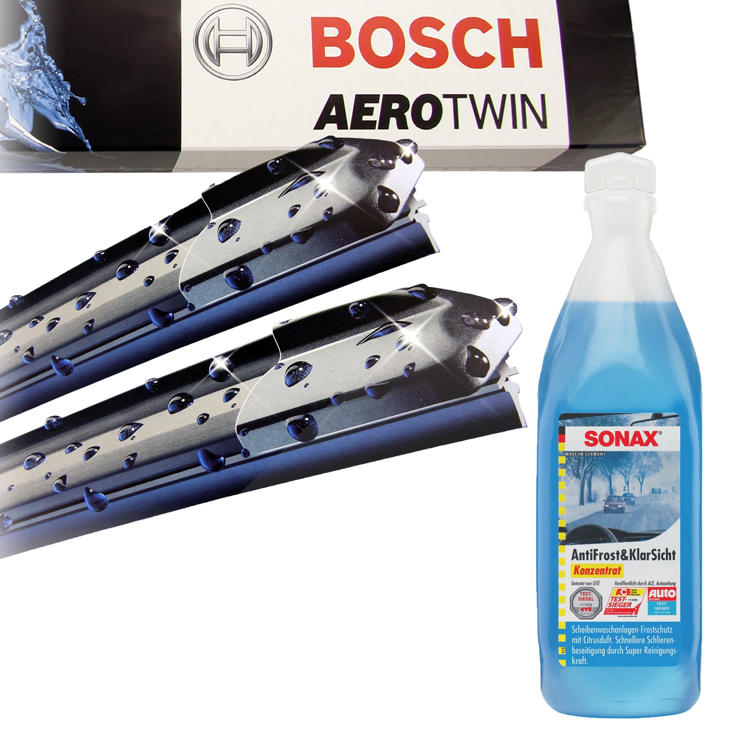 Bosch Wischerblatt A927S+Anti Frost Reiniger [Hersteller-Nr. 31441401] für VW, Mazda