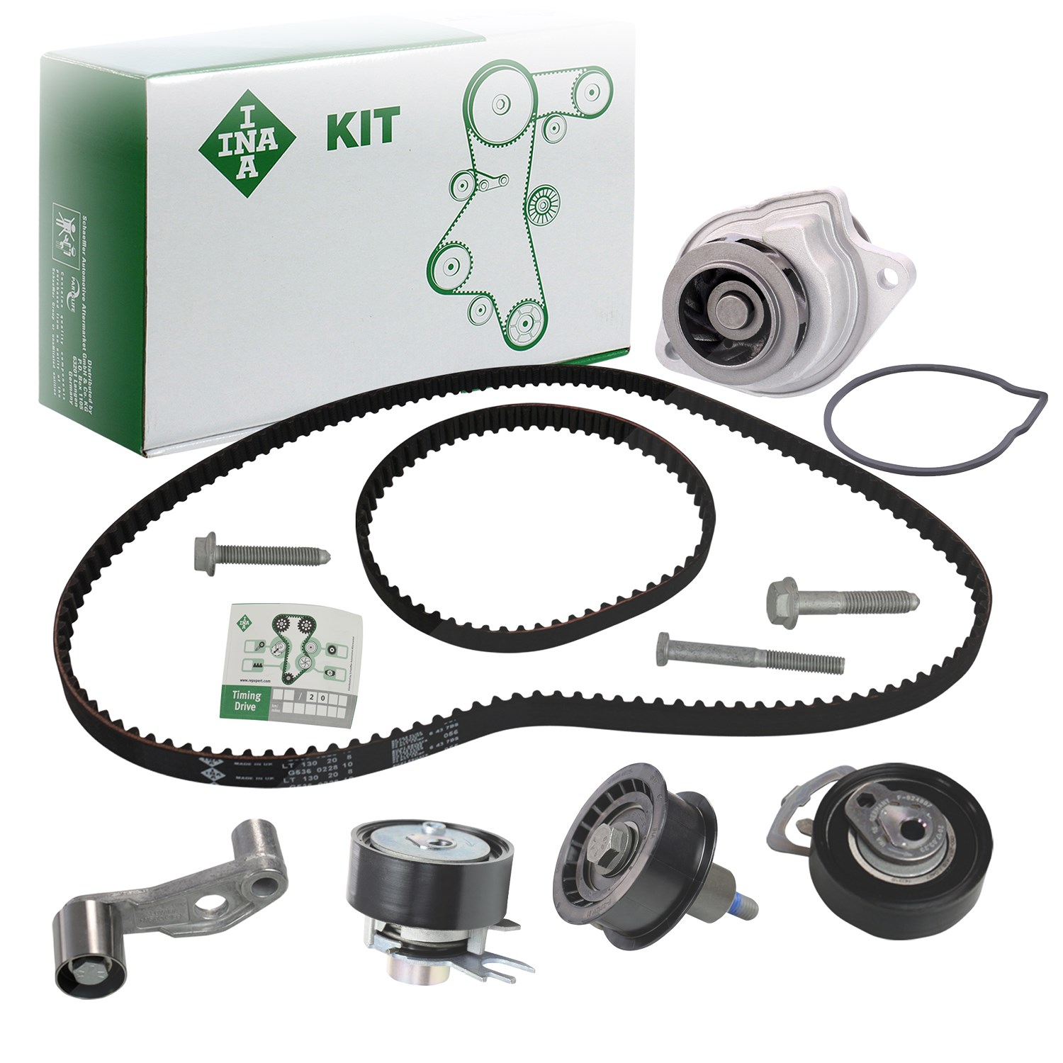 Schaeffler Ina Zahnriemensatz +Wasserpumpe [Hersteller-Nr. 34006627] für Seat, Skoda, Audi, VW