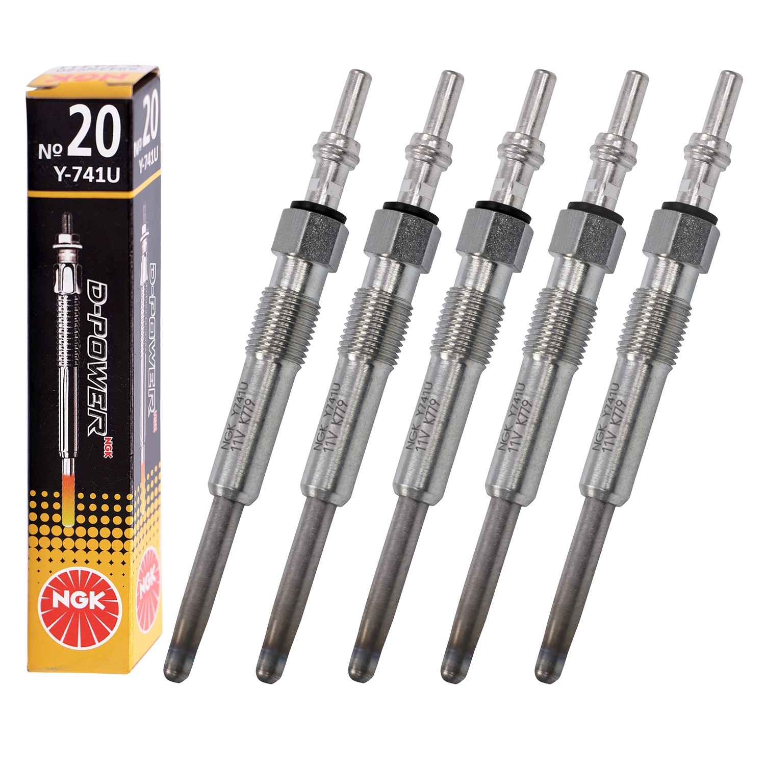 Ngk 5x Glühkerze D-Power 20 [Hersteller-Nr. 6943] für Jeep, VW