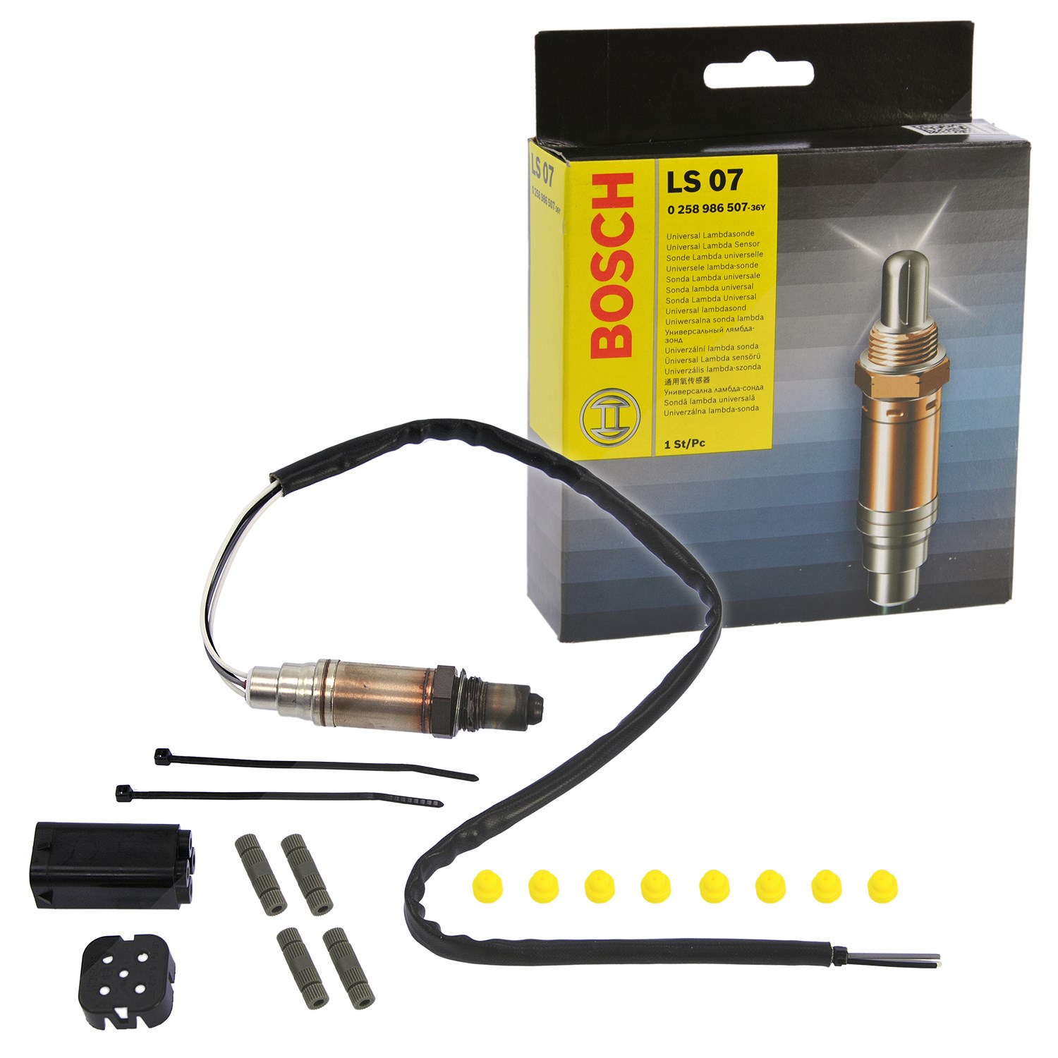 Bosch Lambdasonde [Hersteller-Nr. 0258986507] für Audi, Hyundai, VW, Jeep, Aston Martin, Chery, Eunos, Cadillac, Nissan, Fiat, Ford Australia, Hummer,