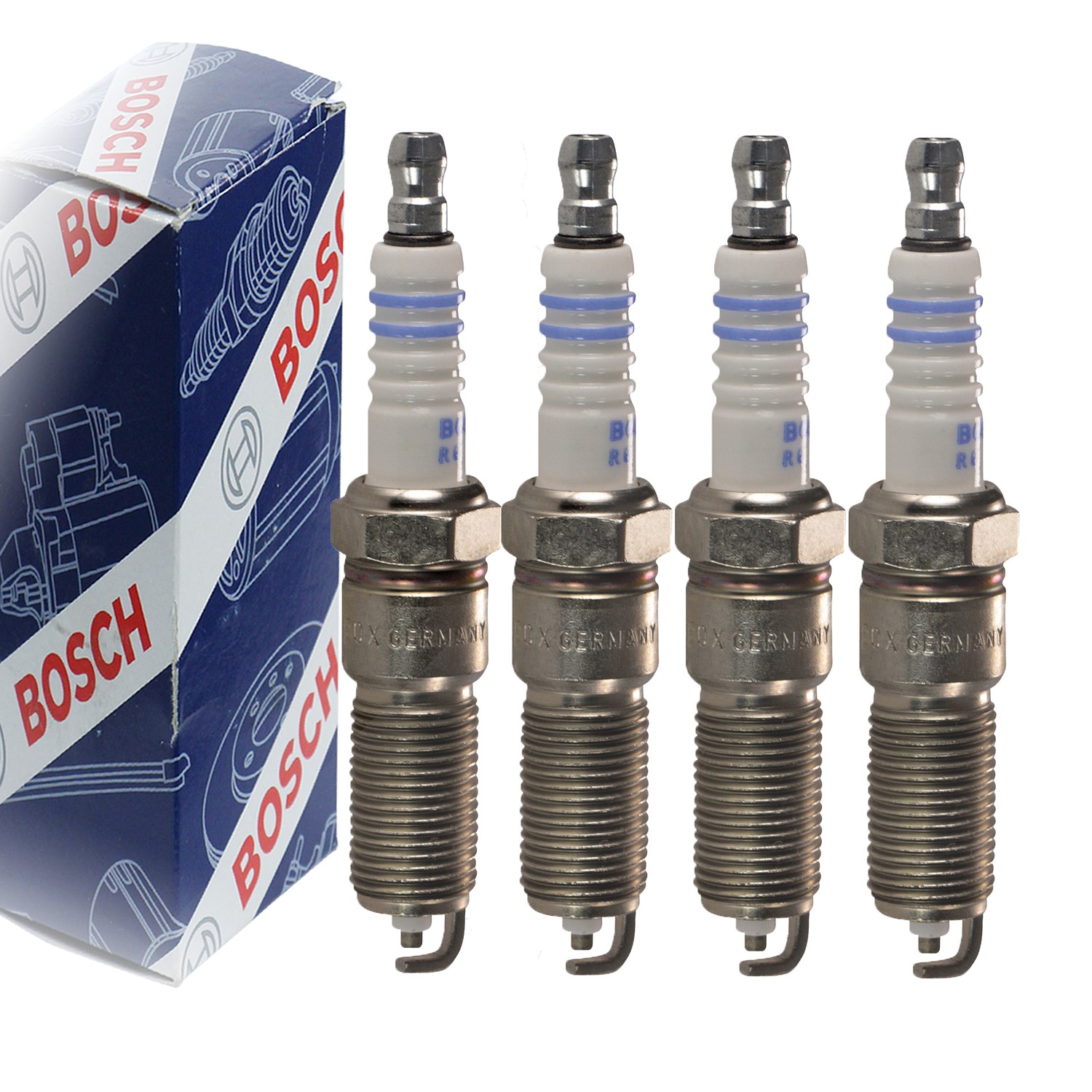 Bosch 4x Zündkerze Nickel [Hersteller-Nr. 0242225668] für Jeep, Chrysler