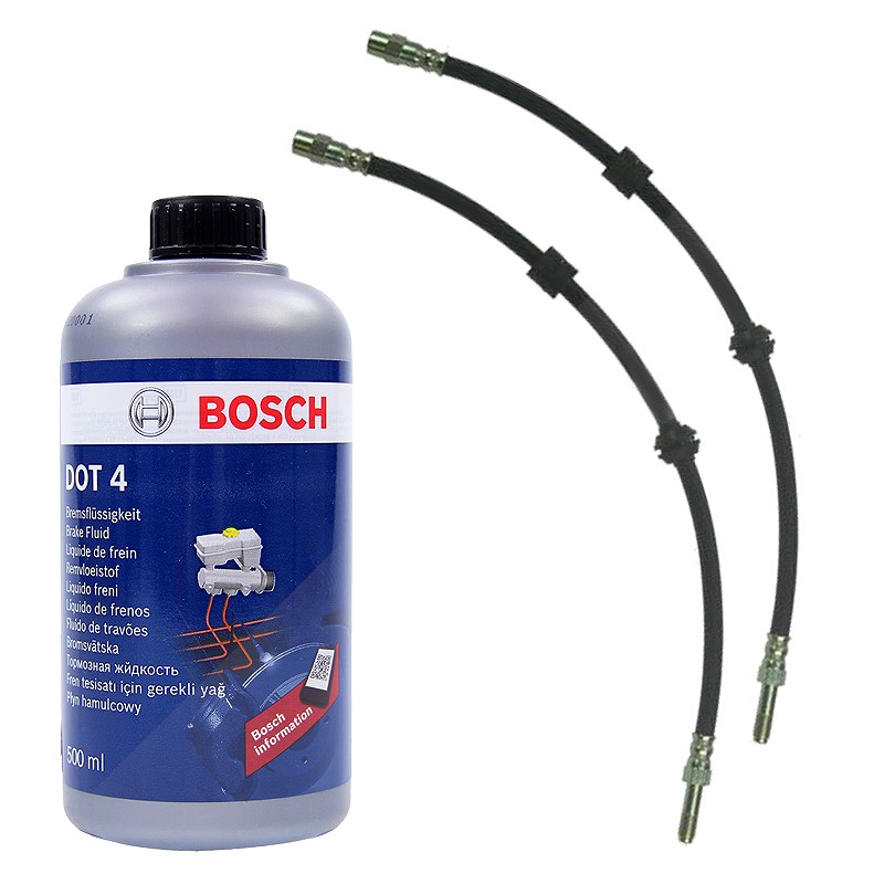 Bestprice 2x Bremsschlauch vorne + 500ml Bremsflüssigkeit [Hersteller-Nr. 31294167] für Seat, VW