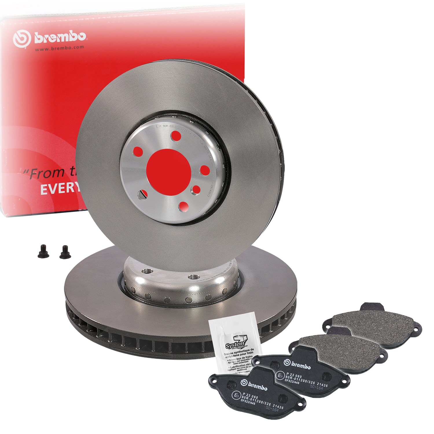 Brembo Bremsscheiben + Bremsbeläge Vorderachse [Hersteller-Nr. 10702111] für BMW