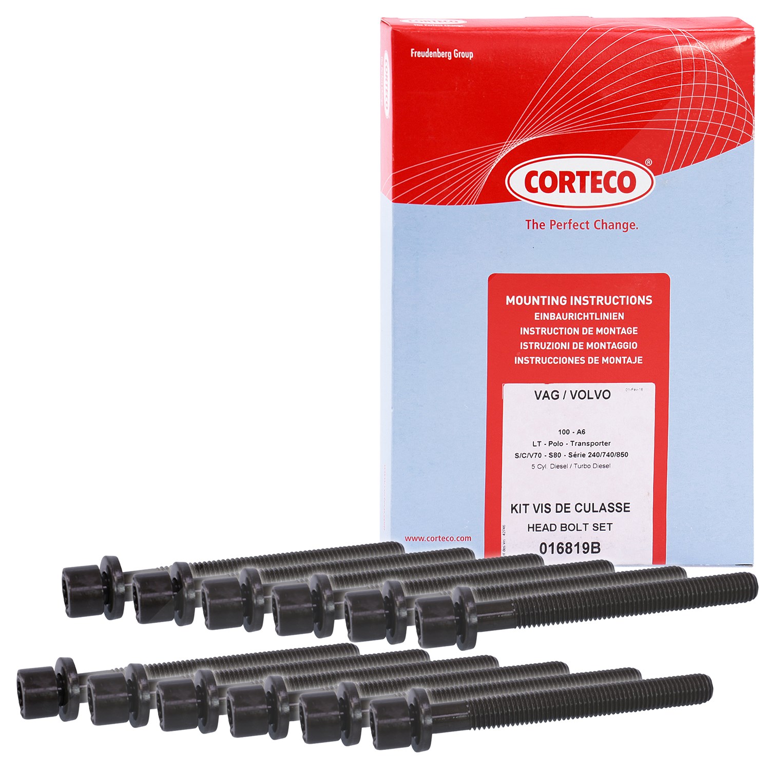 Corteco Zylinderkopfschraubensatz ERSTAUSRÜSTERQUALITÄT [Hersteller-Nr. 016819B] für Audi, VW