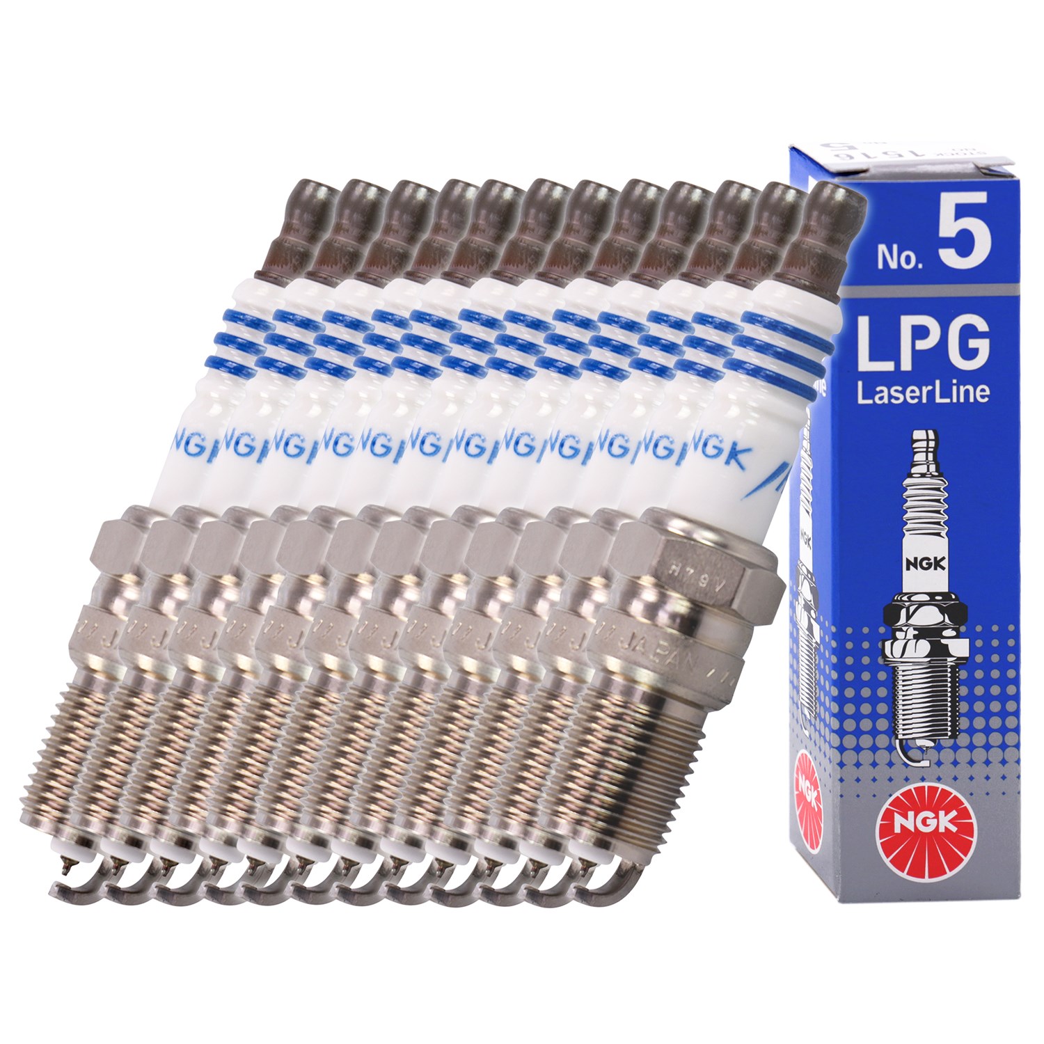Ngk 12x Zündkerze LPG Laser Line 5 [Hersteller-Nr. 1516] für Aston Martin
