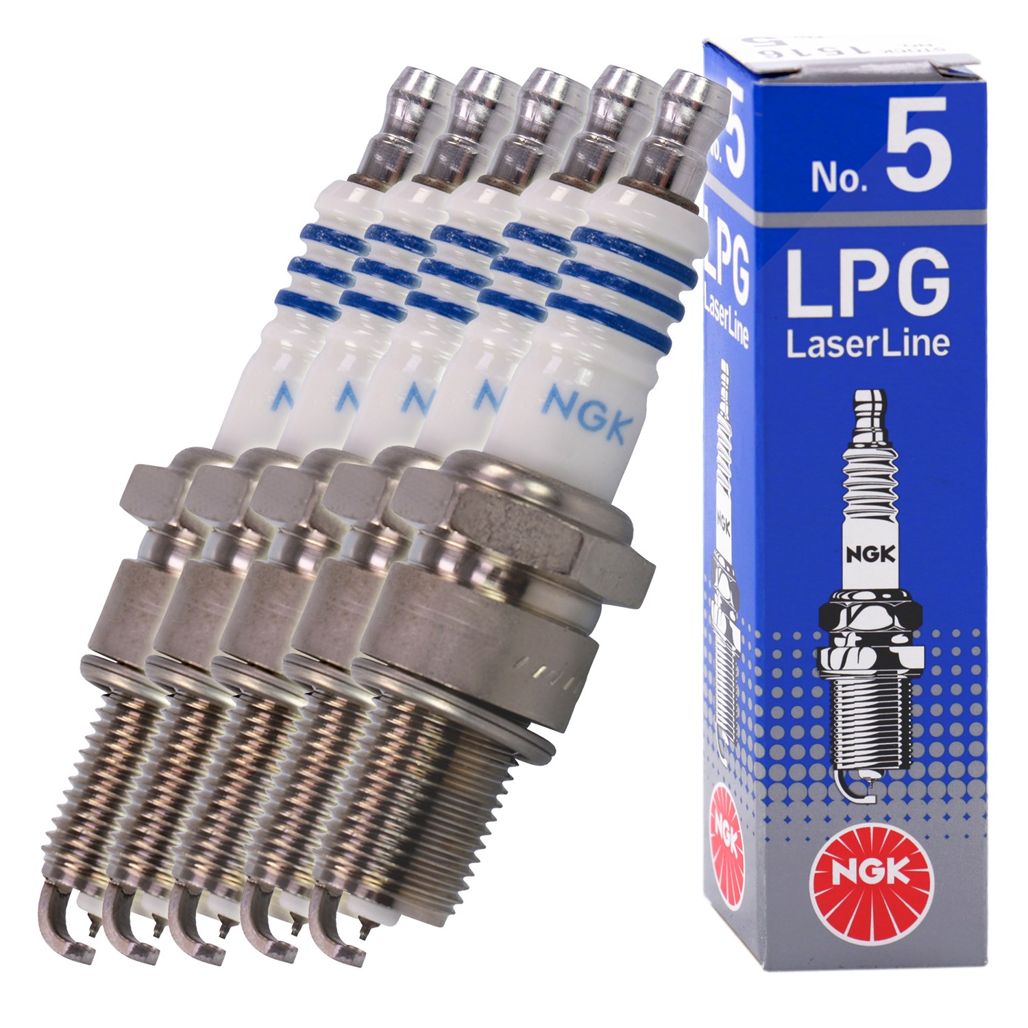 Ngk 5x Zündkerze LPG Laser Line 2 [Hersteller-Nr. 1497] für Audi, VW