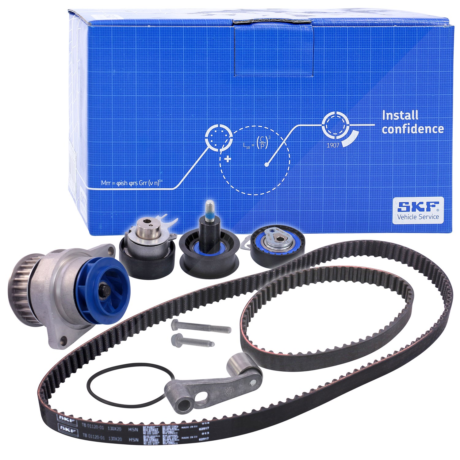 Skf Wasserpumpe + Zahnriemensatz [Hersteller-Nr. VKMC01121-2] für Audi, Seat, VW