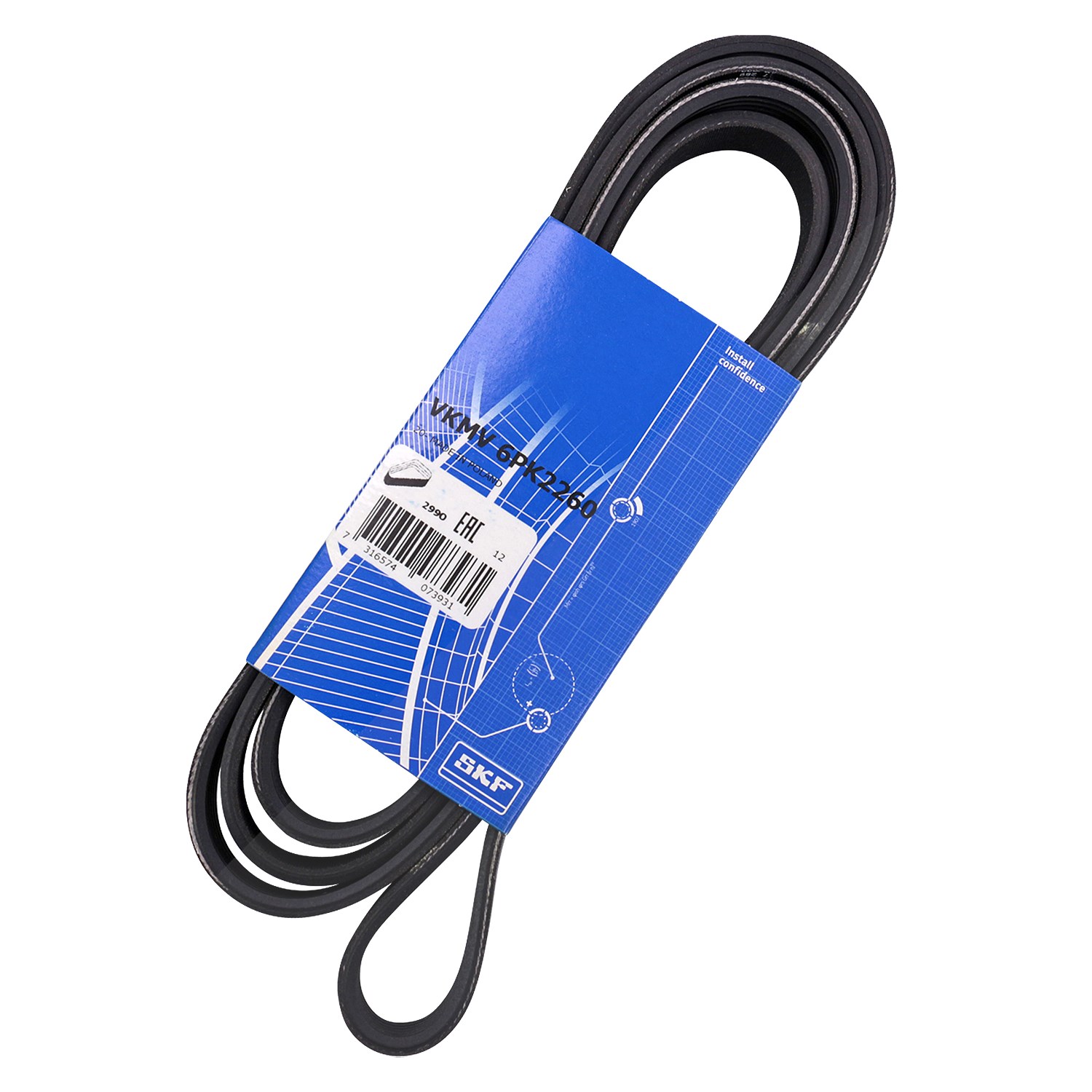 Skf Keilrippenriemen [Hersteller-Nr. VKMV6PK2260] für Jeep, Audi, Vauxhall, Opel, Mercedes-Benz
