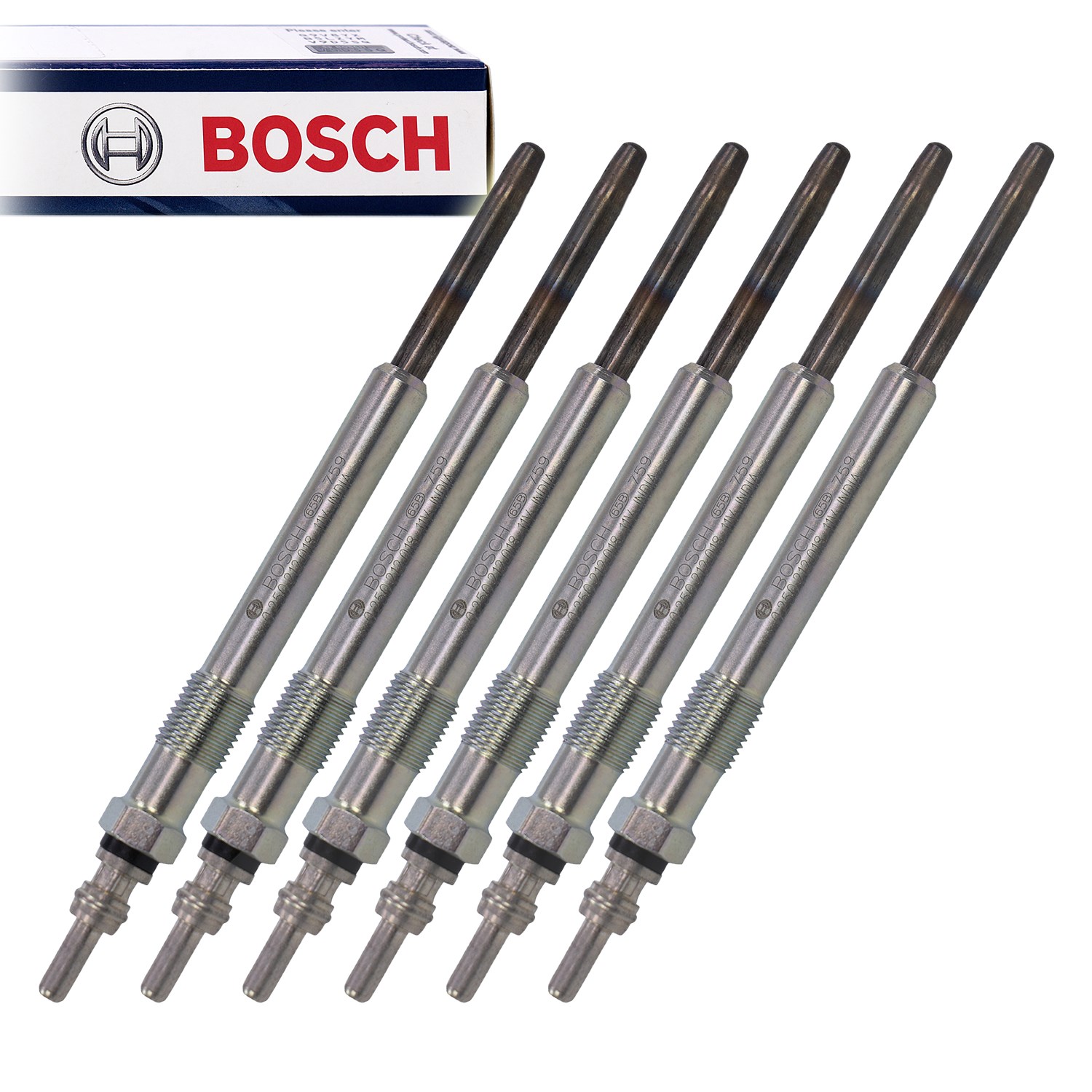 Bosch 6x Glühkerze Duraterm GLP031 [Hersteller-Nr. 0250212018] für Audi, Skoda, VW