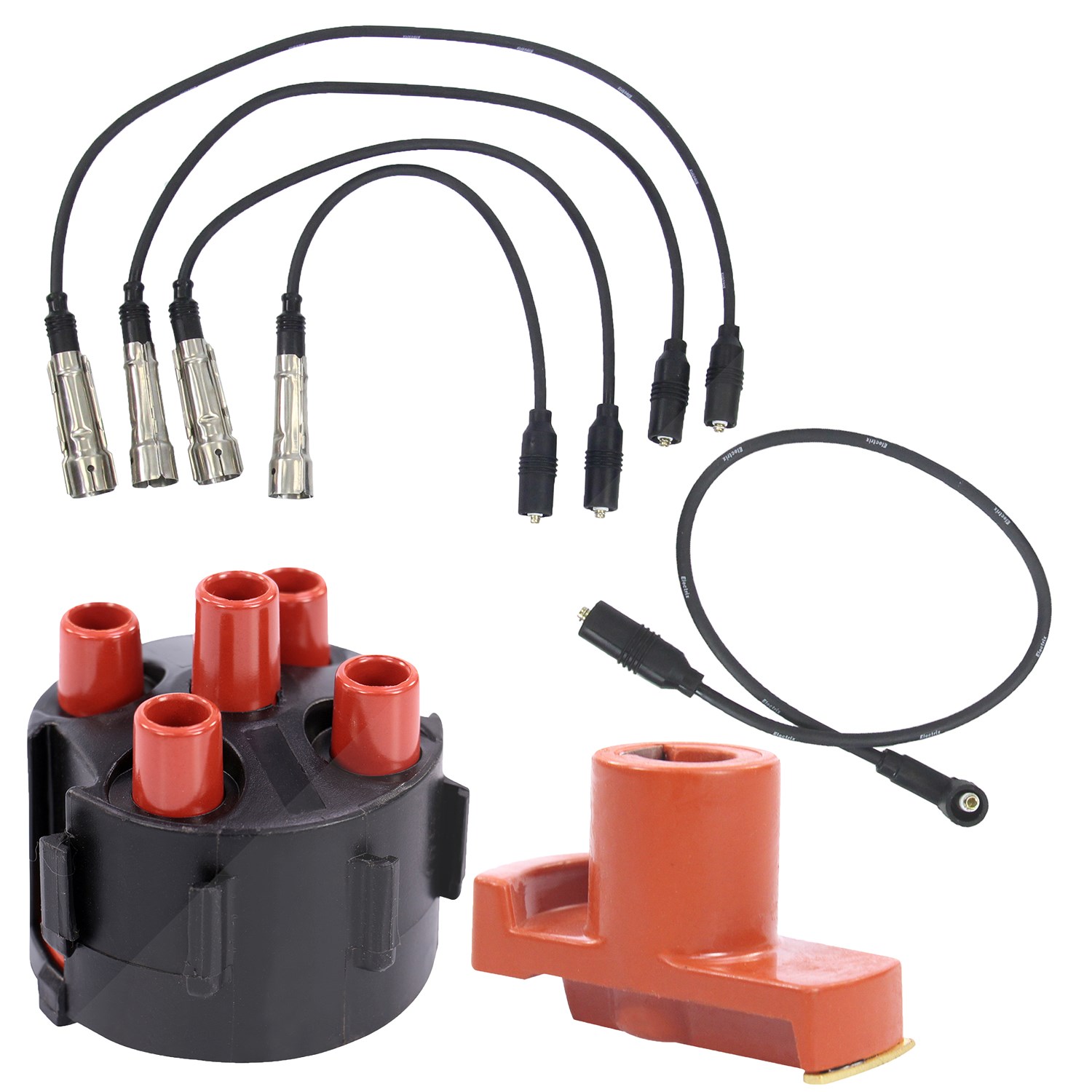 Bestprice Zündkabelsatz+Verteilerkappe+Läufer [Hersteller-Nr. 31466384] für VW, Audi