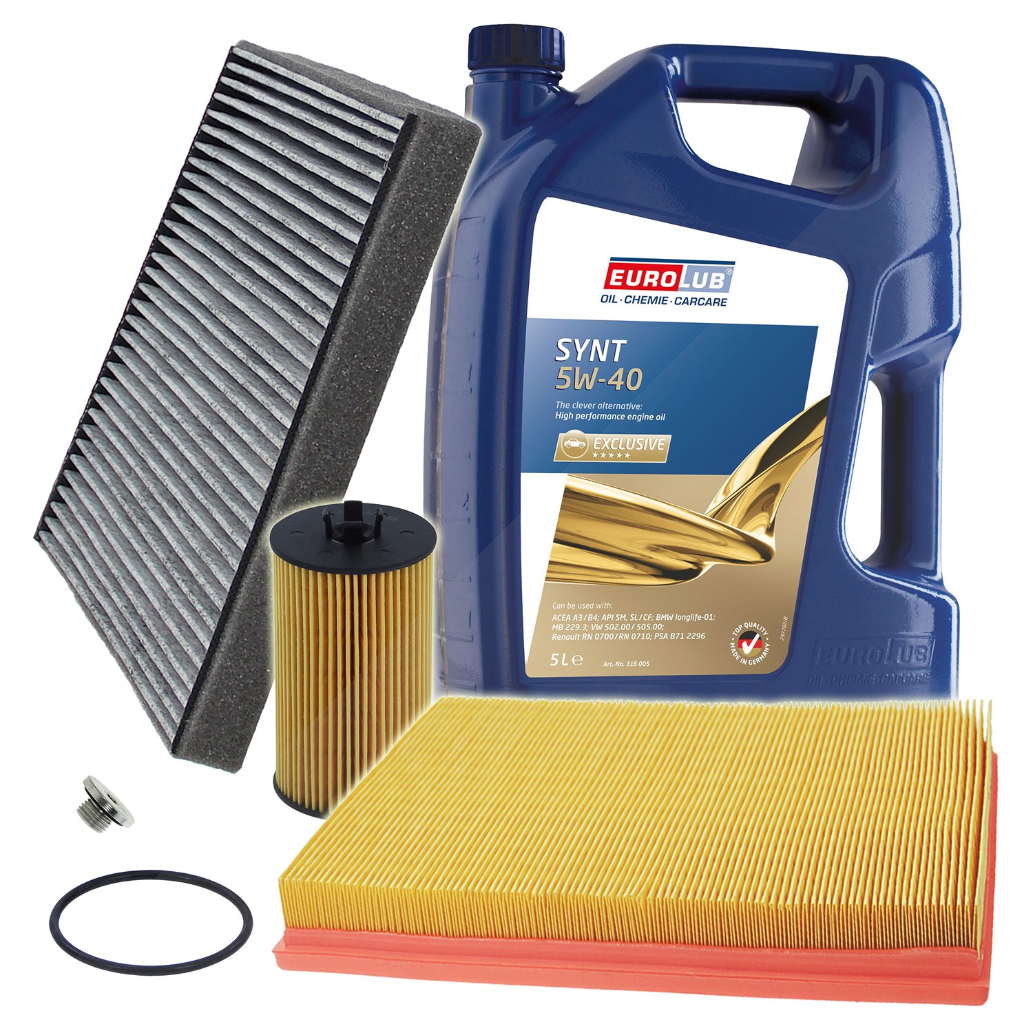 Bestprice Inspektionspaket Filtersatz SET A + 5l ÖL [Hersteller-Nr. 10493531] für Opel
