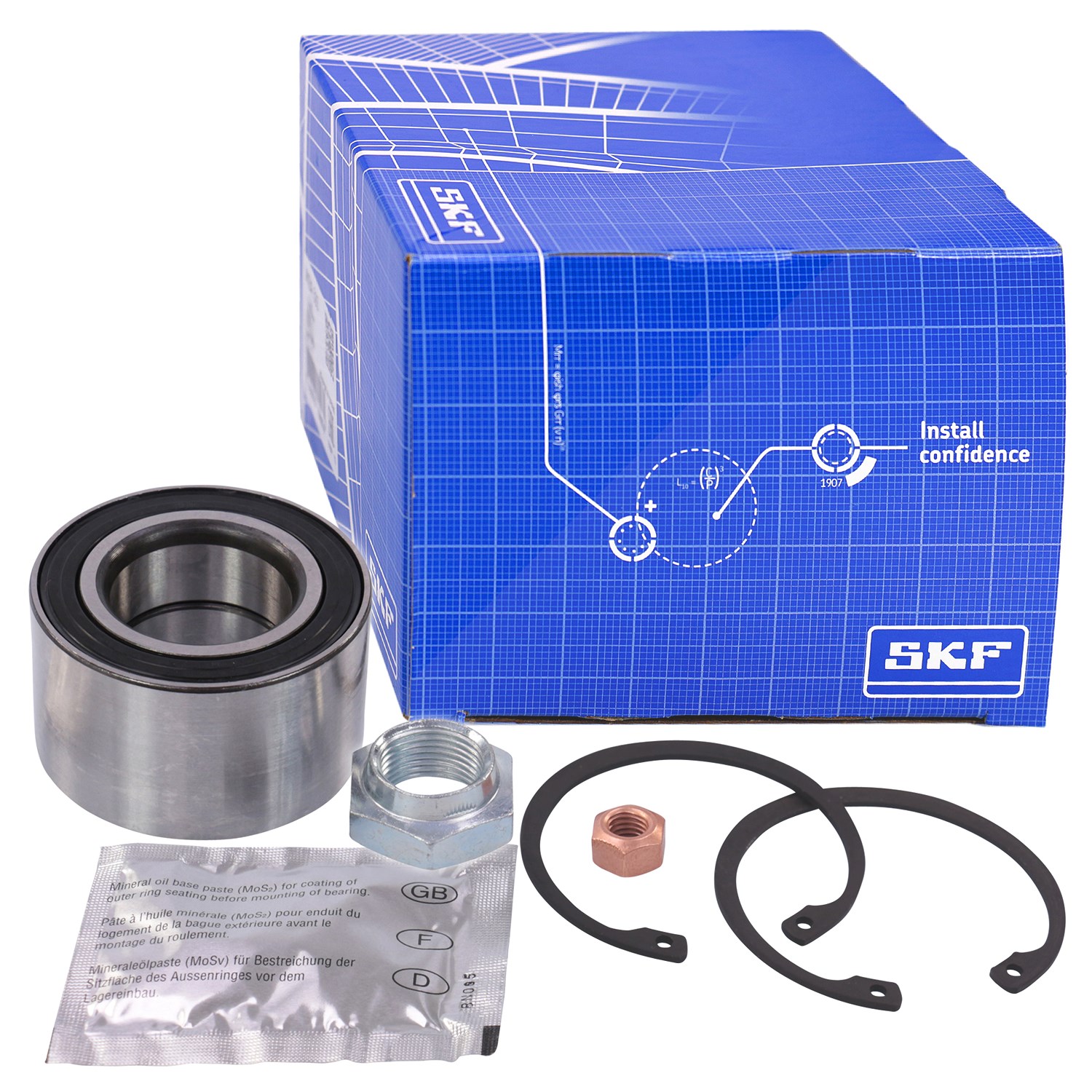 Skf 1x Radlagersatz, vorne [Hersteller-Nr. VKBA593] für VW