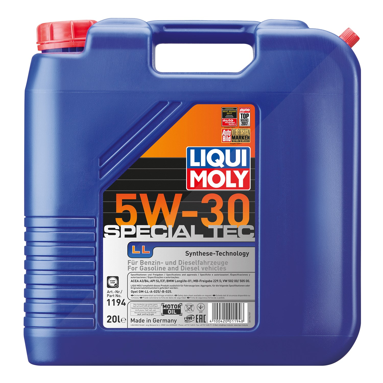 Liqui Moly 20 L Special Tec LL 5W-30 [Hersteller-Nr. 1194]
