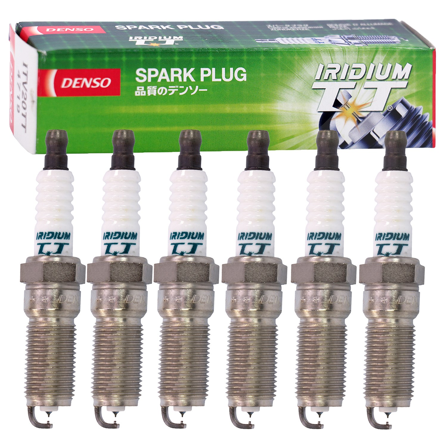 Denso 6x Zündkerze Iridium TT [Hersteller-Nr. ITV20TT] für Ford, Jeep, Chevrolet, Chrysler, VW, Dodge, Lancia, Fiat