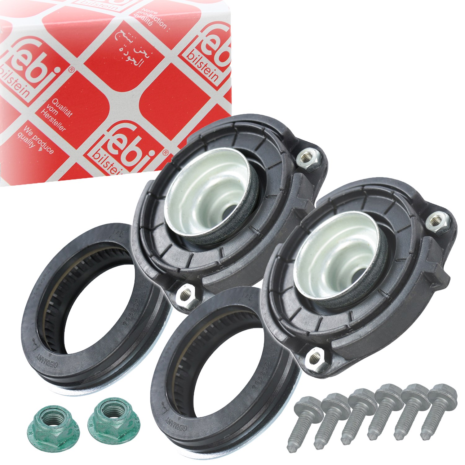 Febi Bilstein 2x Reparatursatz, Federbeinstützlager [Hersteller-Nr. 37897] für Audi, VW, Skoda, Seat