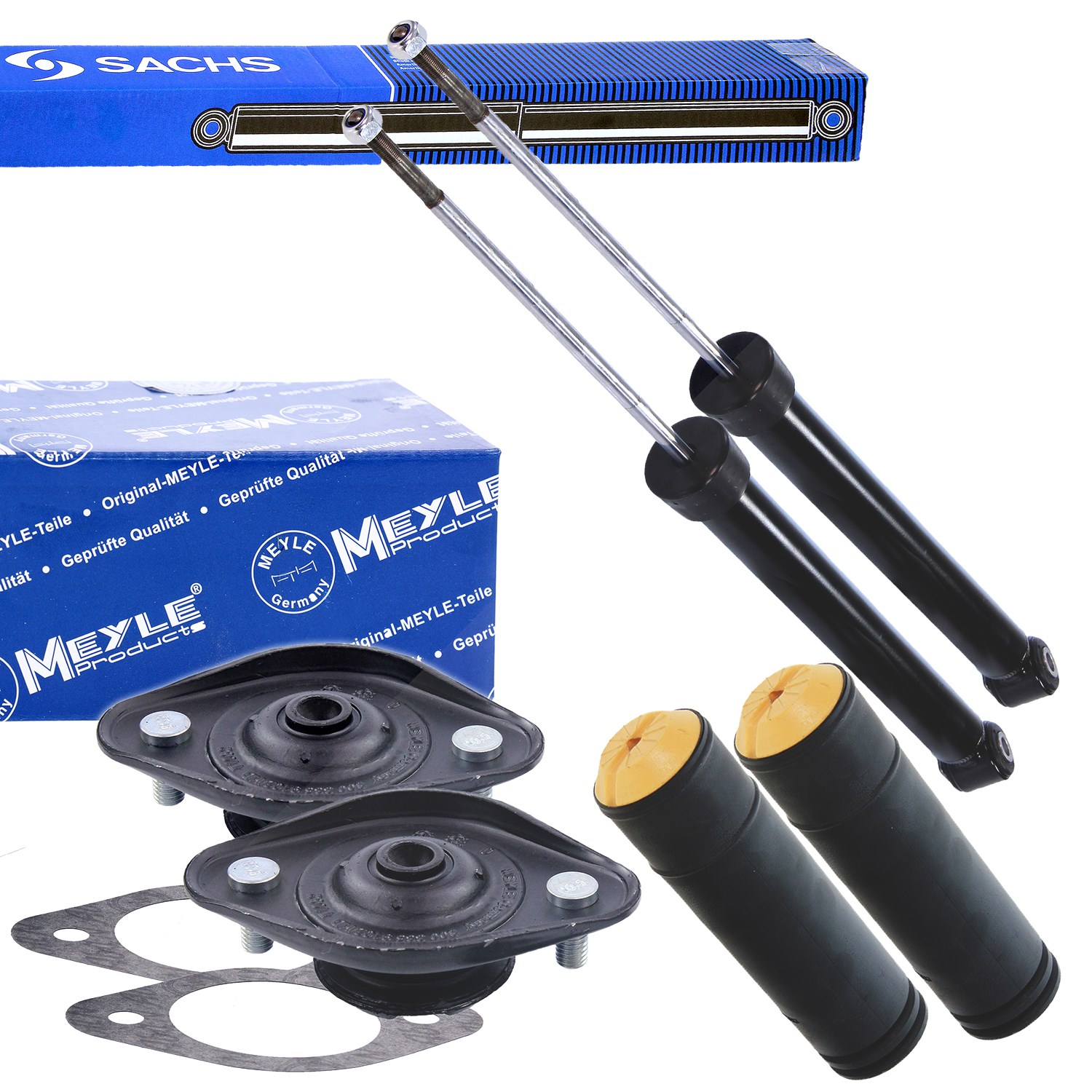 Sachs 2x Stoßdämpfer +Domlager +Staubschutz Hinterachse [Hersteller-Nr. 31497005] für BMW