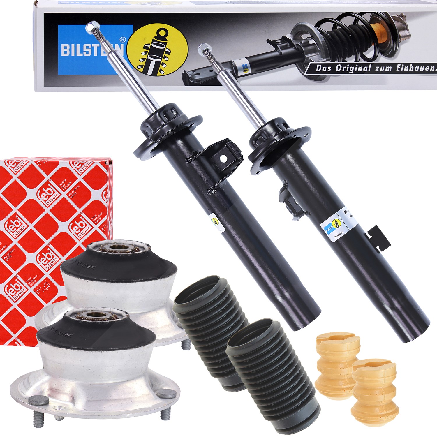 Bilstein 2x Stoßdämpfer +Domlager +Staubschutz Vorderachse [Hersteller-Nr. 31497006] für BMW