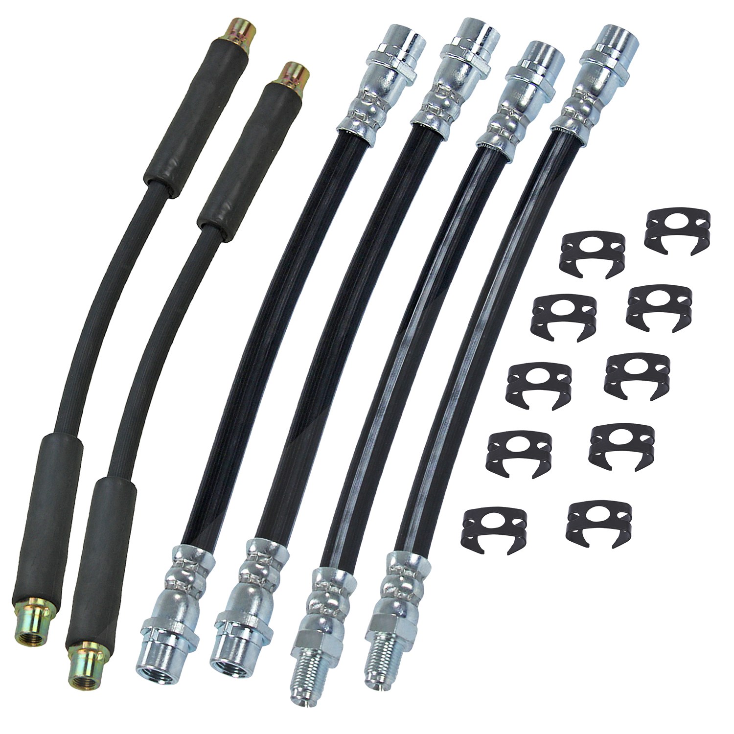 Bestprice 6x Bremsschlauch + Haltefeder vorne + hinten [Hersteller-Nr. 34004632] für Audi