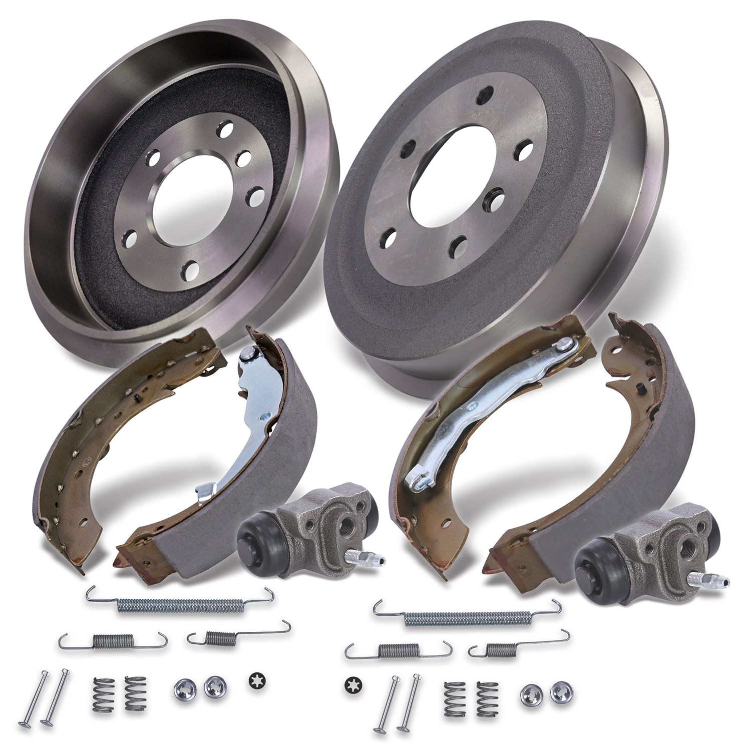 Bestprice 2x Bremstrommel+Backen+Zylinder+Zubehör [Hersteller-Nr. 10661434] für BMW