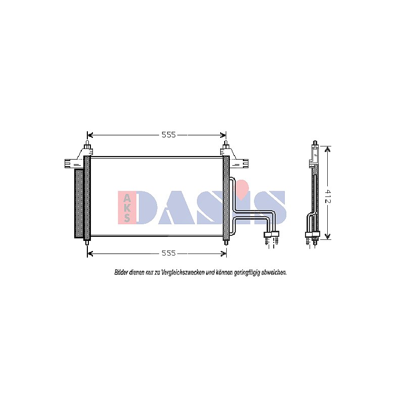 Aks Dasis Kondensator 530x340x16 [Hersteller-Nr. 082011N] für Fiat