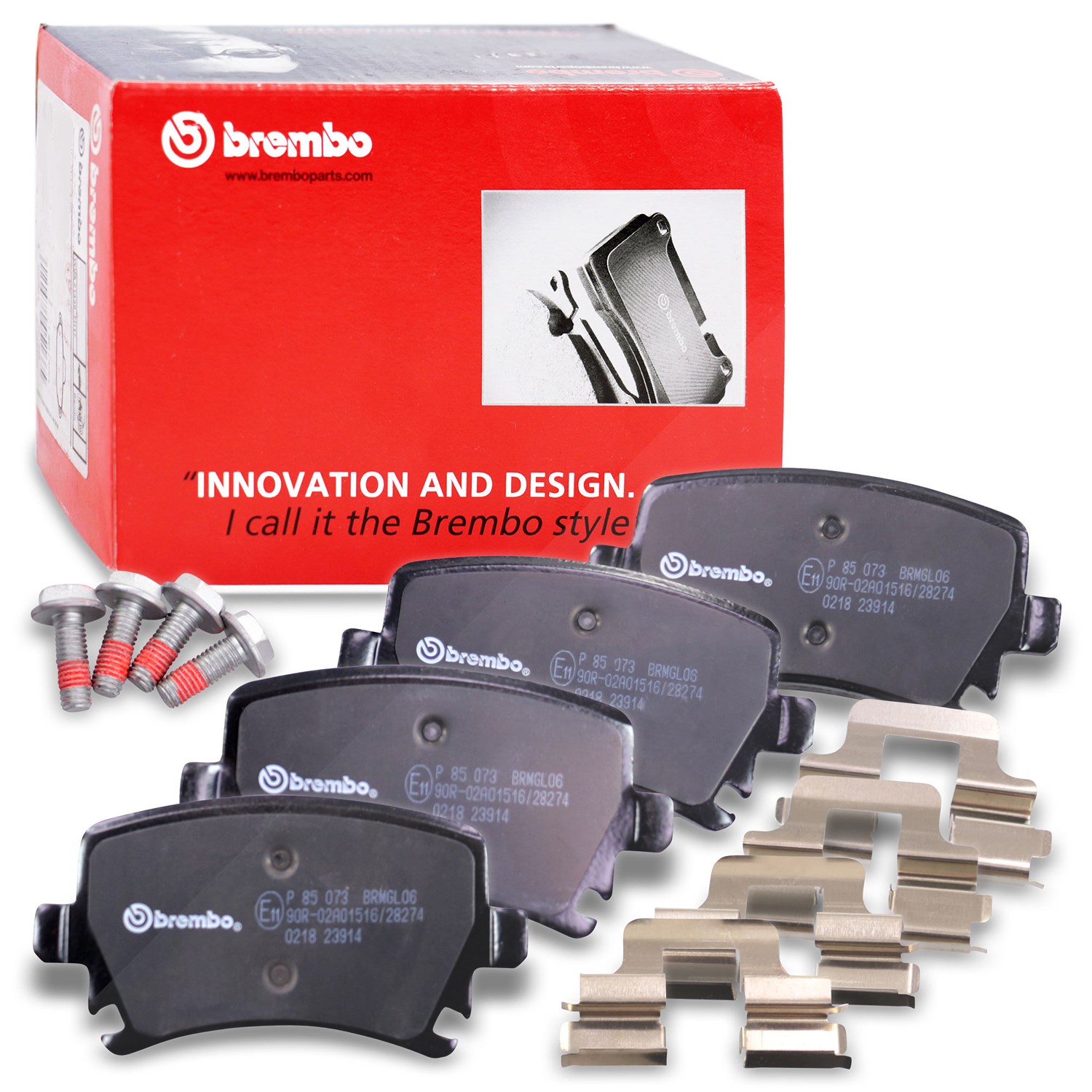 Brembo Bremsbelagsatz Hinterachse [Hersteller-Nr. P85073] für VW, Seat, Audi, Skoda