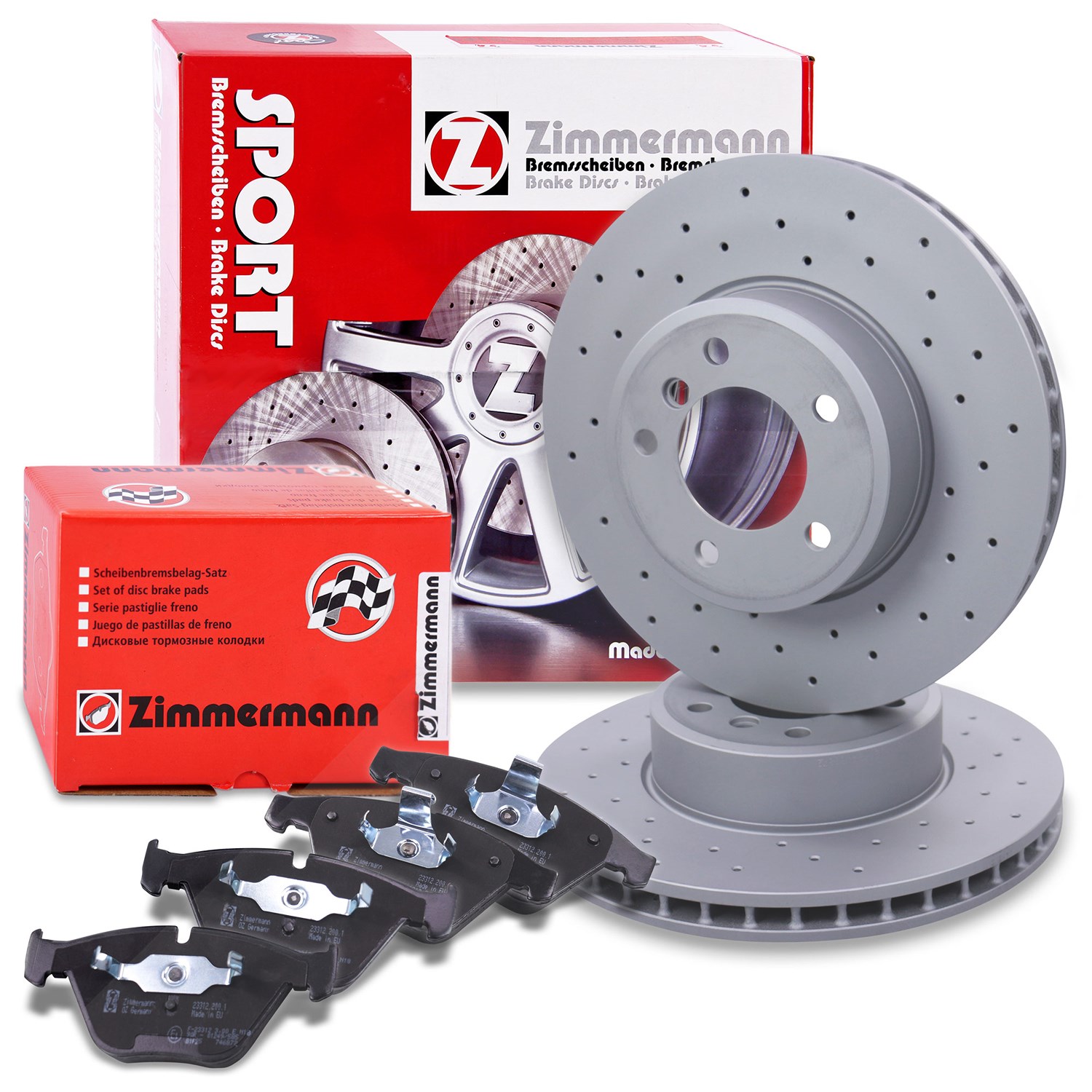 Zimmermann SPORT-Scheiben + Beläge Vorne Belüftet [Hersteller-Nr. 10697248] für BMW