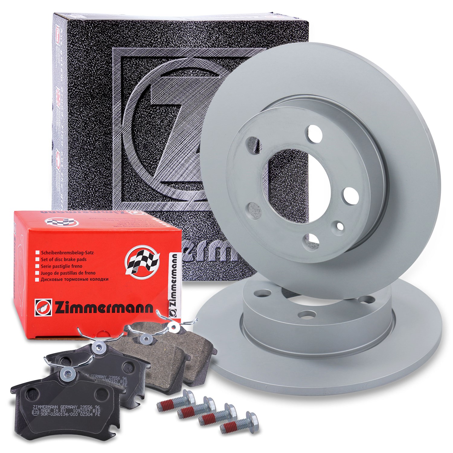 Zimmermann Bremsscheiben + Bremsbeläge Hinterachse [Hersteller-Nr. 10697318] für Audi, VW, Seat, Skoda